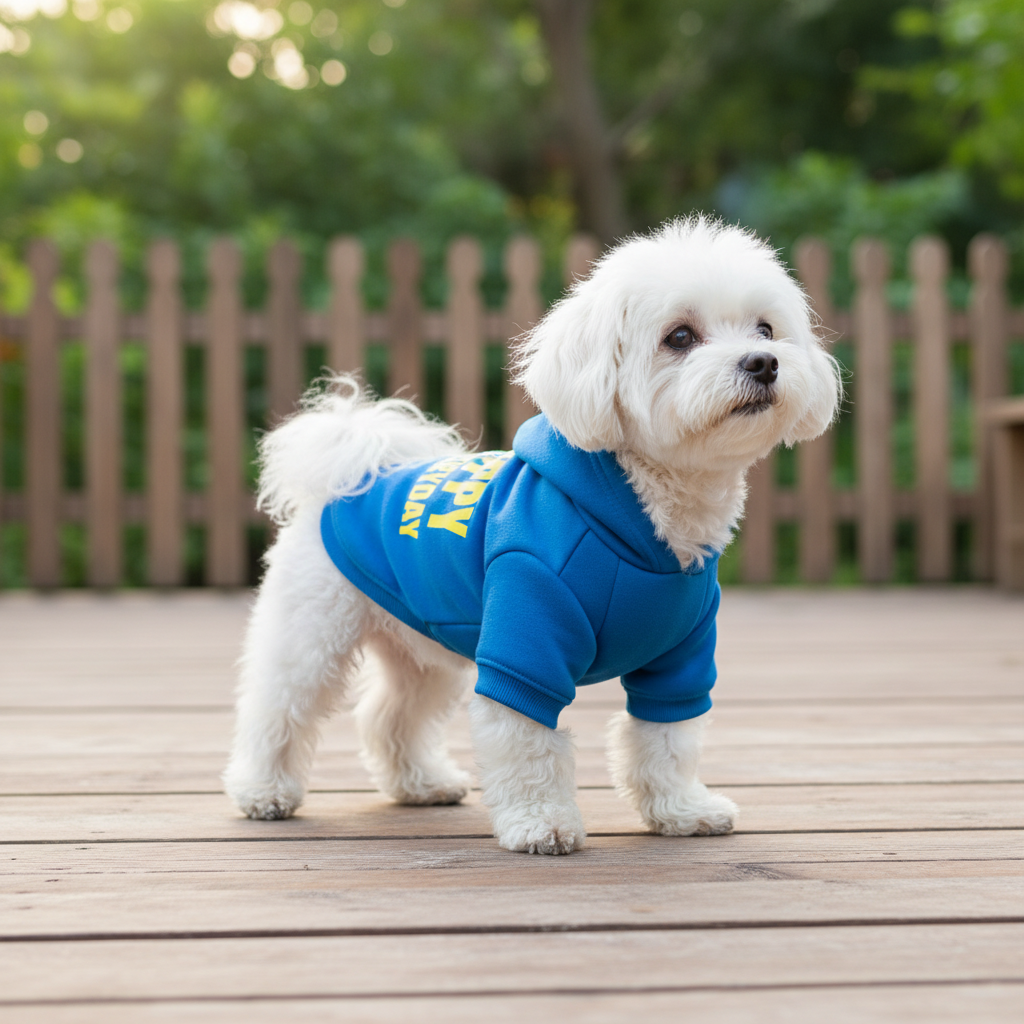 Dog Hoodie with Hood – “Happy Everyday” Printed Pet Sweatshirt (S–XL)