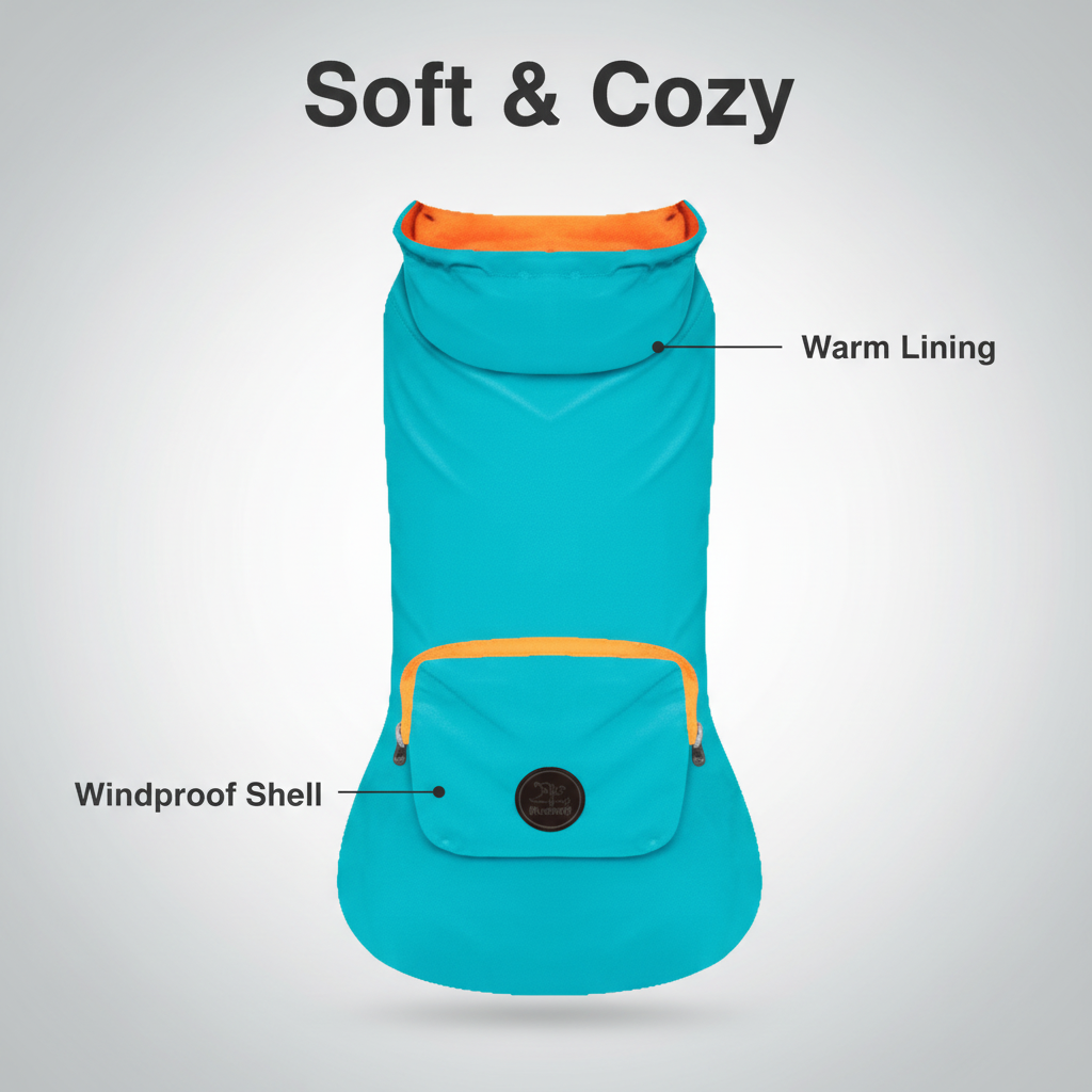 Waterproof Dog Raincoat with Hood & Pocket – Lightweight Pet Jacket (30cm-66cm)