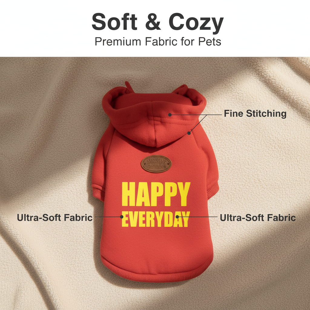 Dog Hoodie with Hood – “Happy Everyday” Printed Pet Sweatshirt (S–XL)