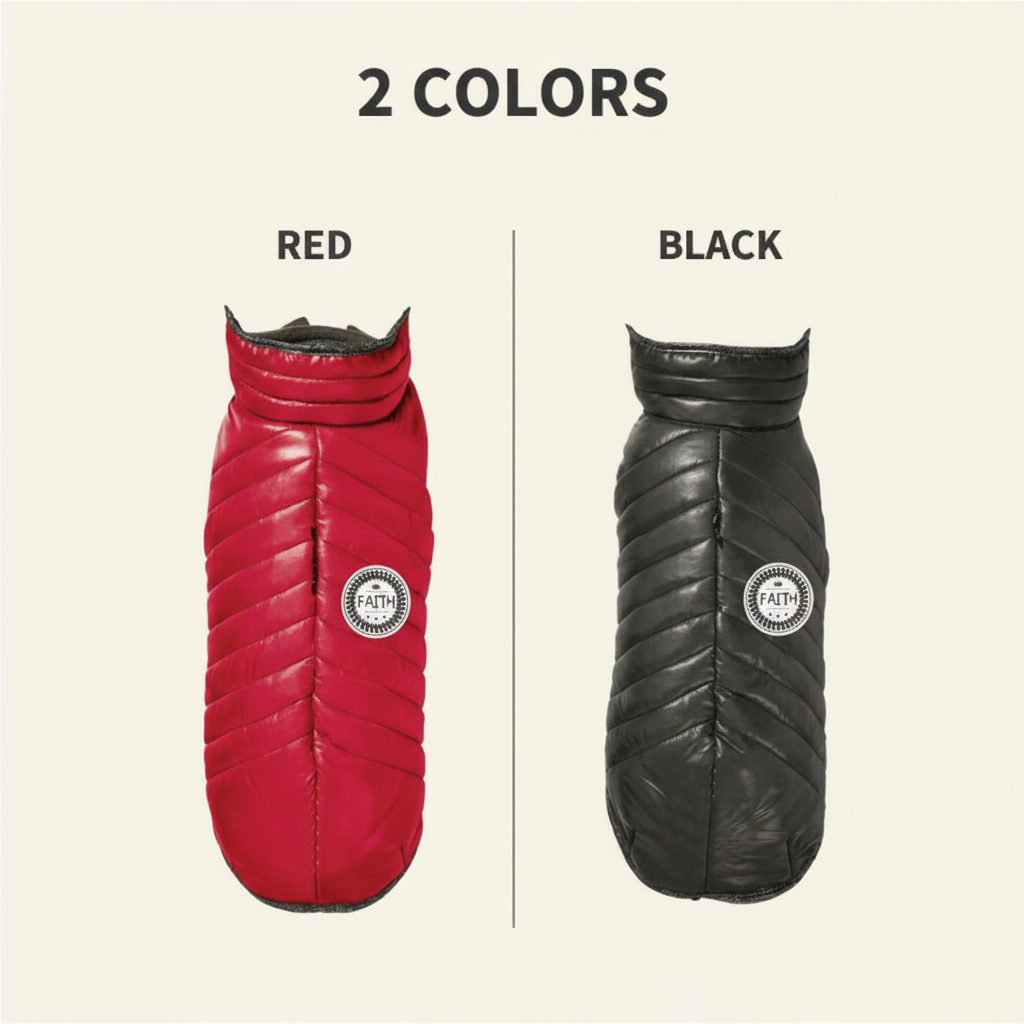 Padded Dog Winter Jacket – Windproof Pet Coat (S–XL)