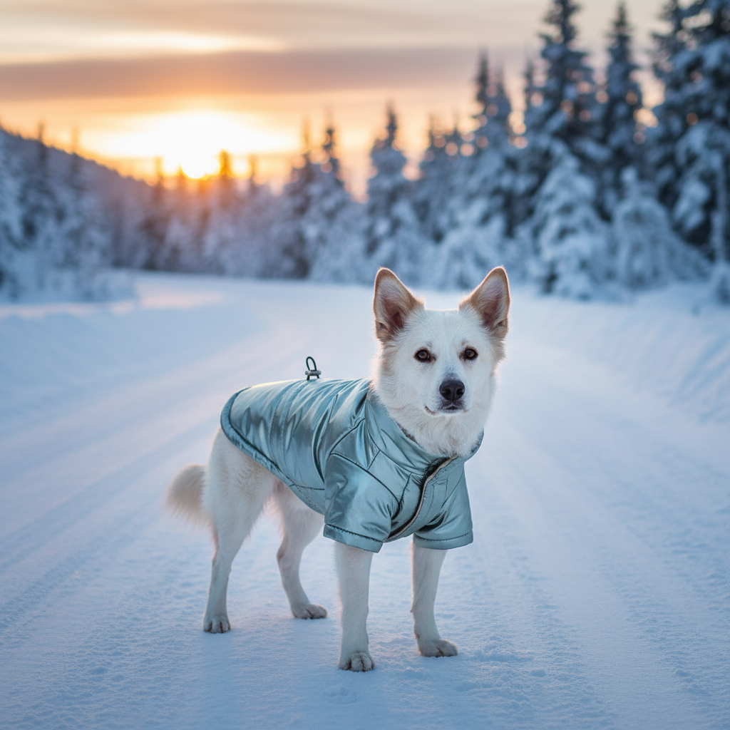 Shiny Padded Dog Jacket – Metallic Winter Pet Coat (S–XL)