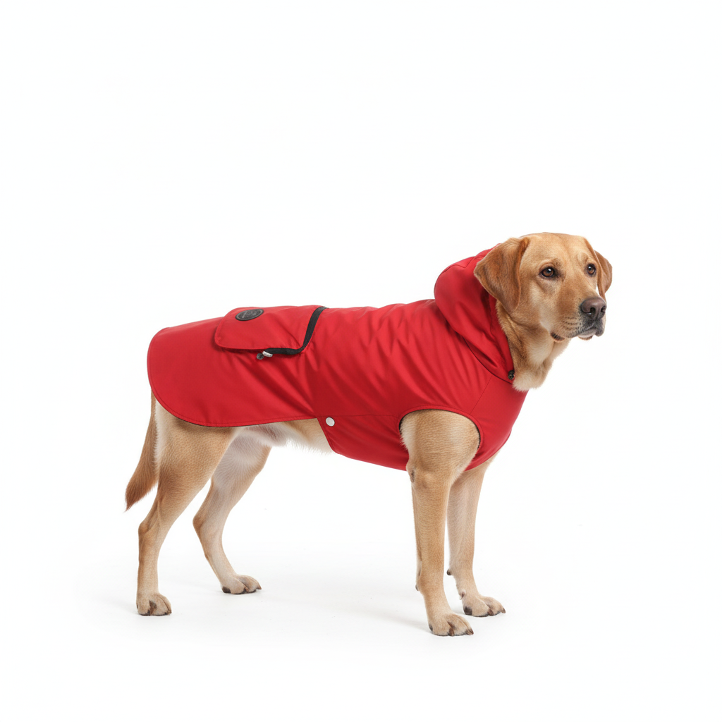 Waterproof Dog Raincoat with Hood & Pocket – Lightweight Pet Jacket (30cm-66cm)