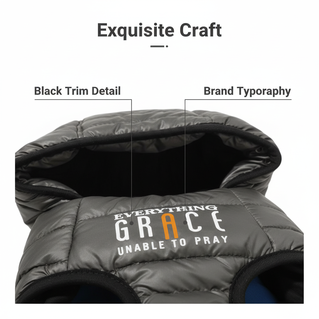 Padded Dog Winter Jacket with Hood – “Grace” Windproof Coat