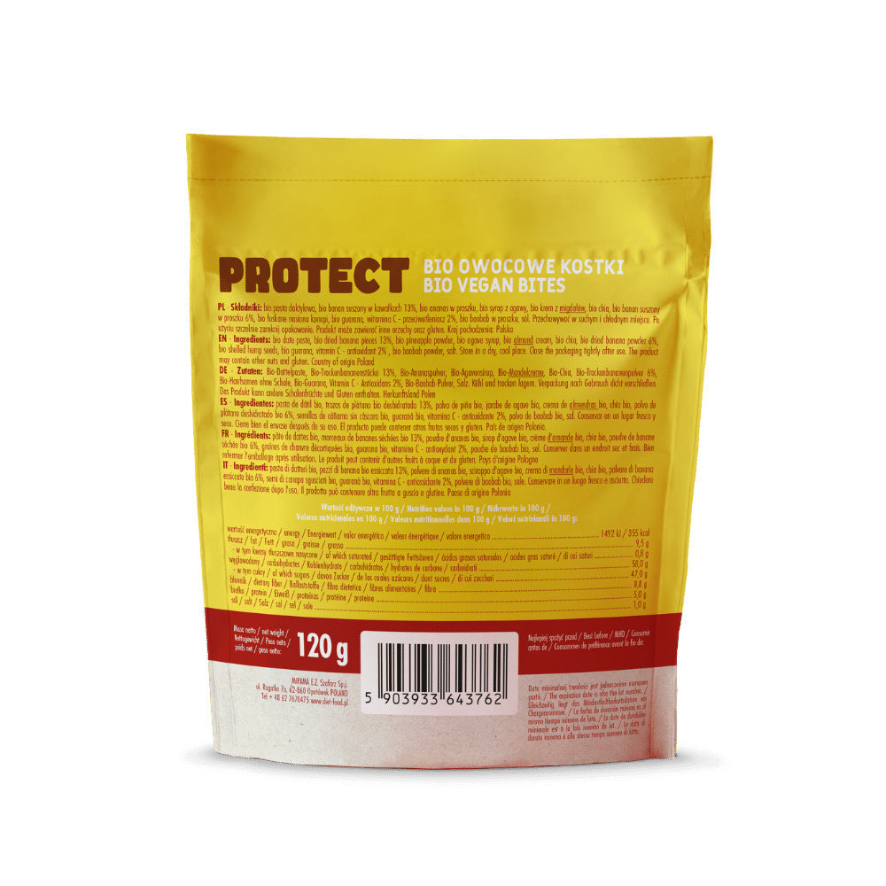 Bio Vegan Bites PROTECT (kostki owocowe) - banan z witaminą C 120 g