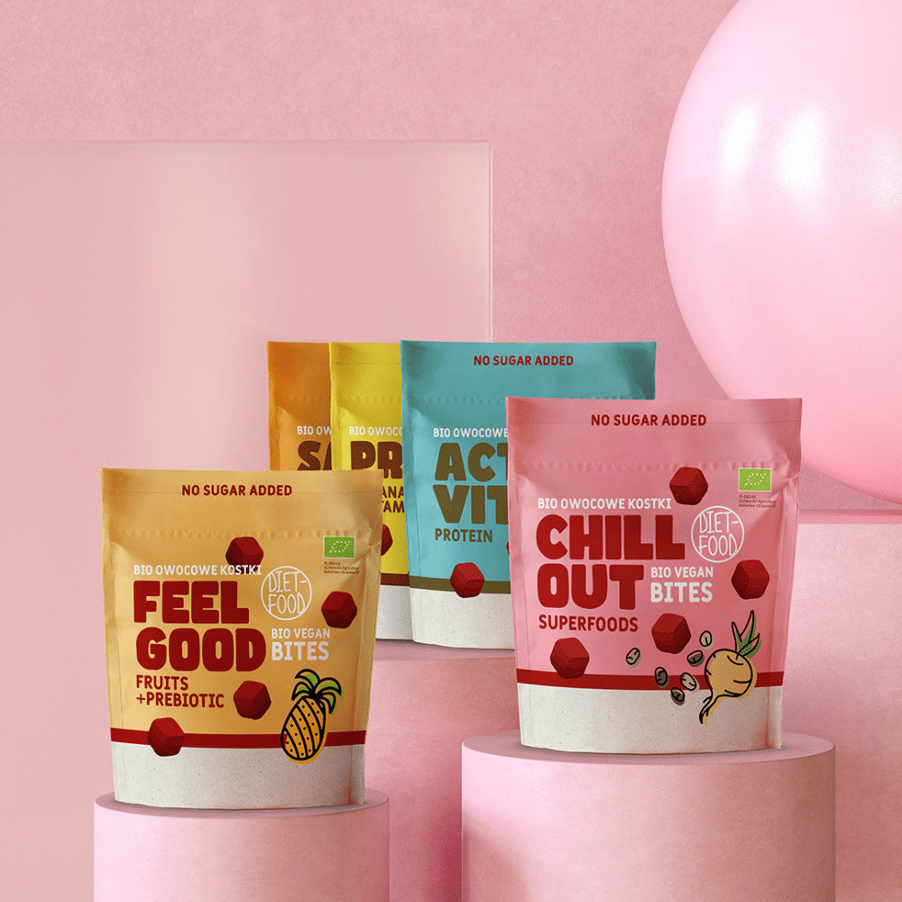 Bio Vegan Bites SATISFY (fruit cubes) - chocolate and orange 120 g