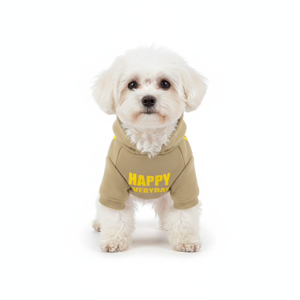 Dog Hoodie with Hood – “Happy Everyday” Printed Pet Sweatshirt (S–XL)