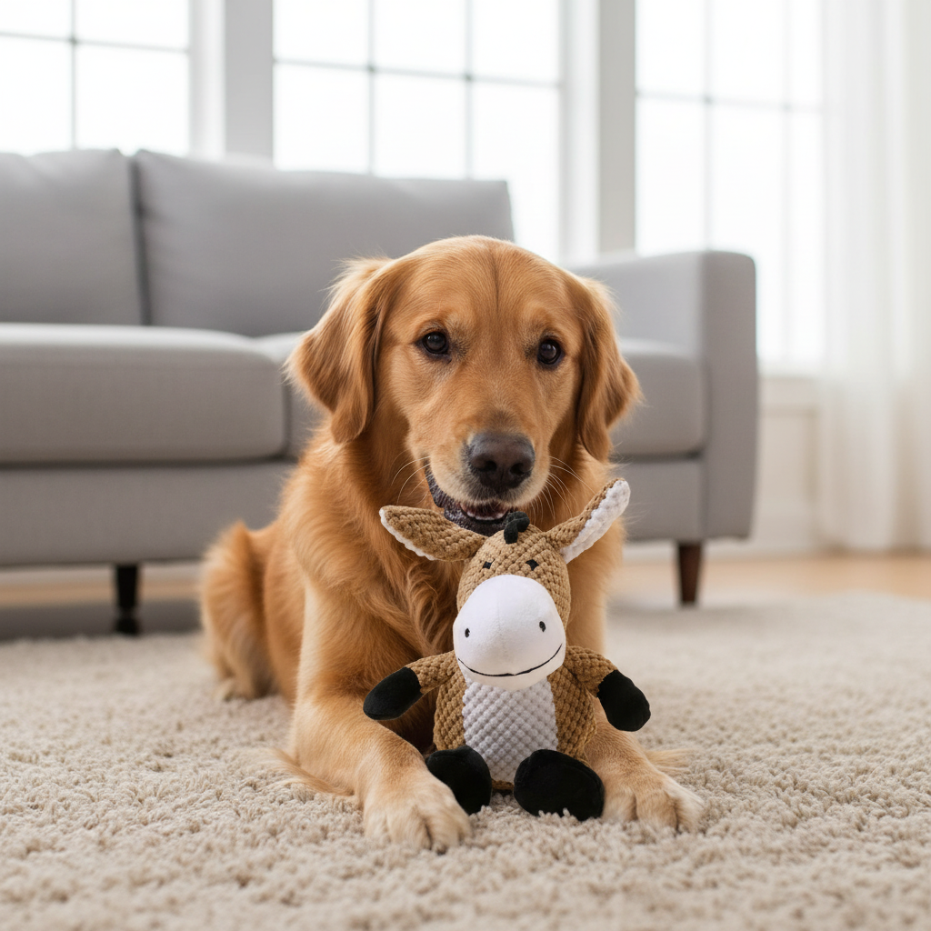 Plush Donkey Dog Toy – Soft Textured Interactive Pet Toy