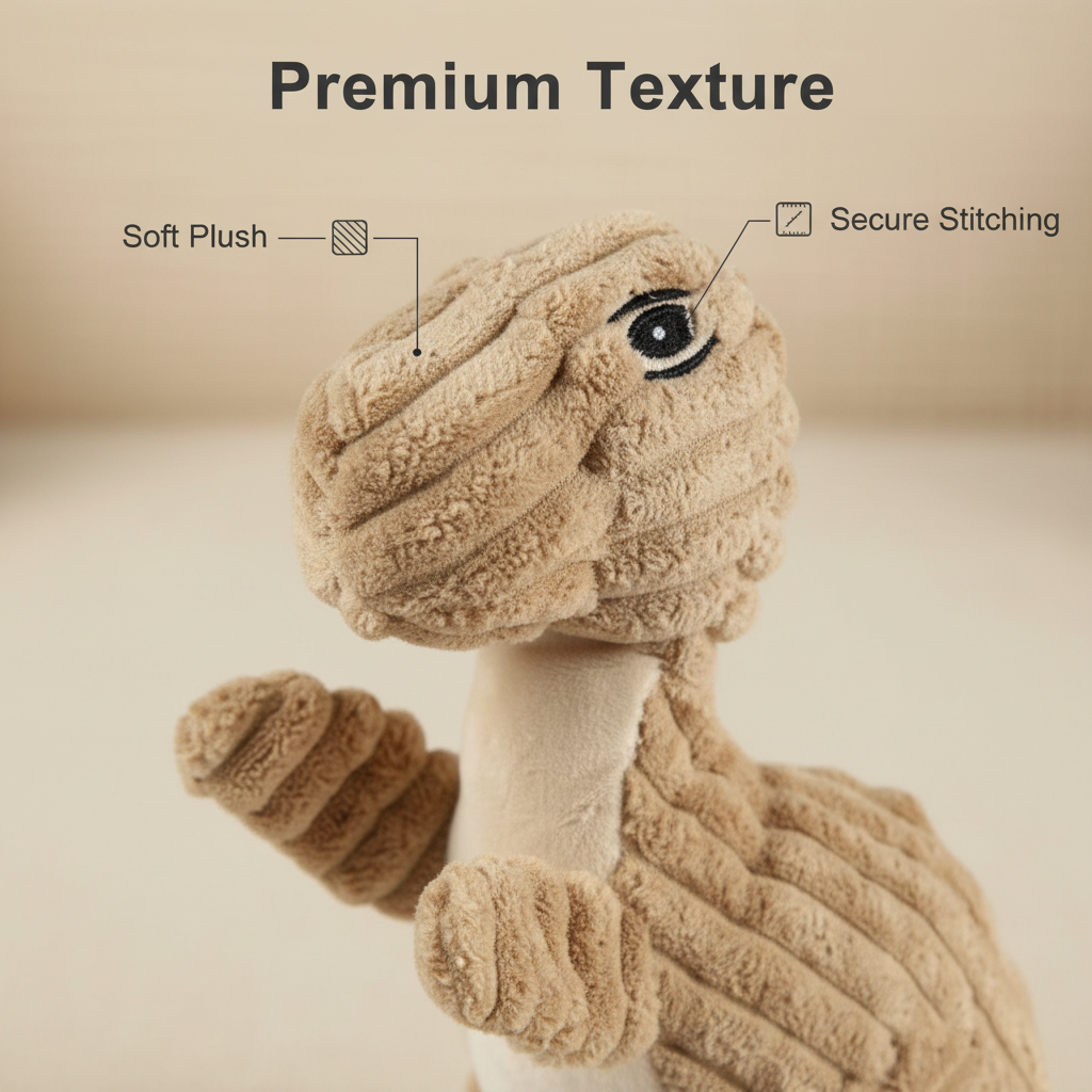 Plush Dinosaur Dog Toy – Soft Interactive Pet Toy (28.5 cm)