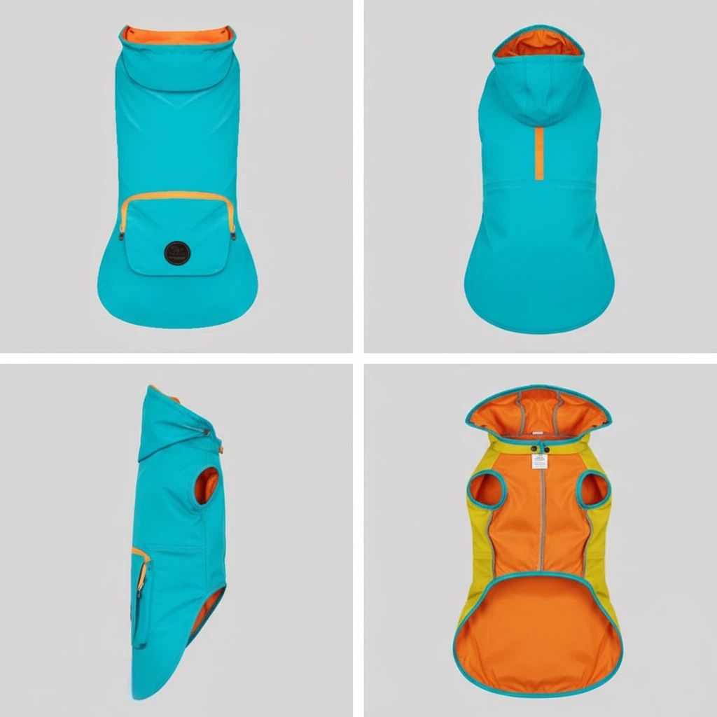 Waterproof Dog Raincoat with Hood & Pocket – Lightweight Pet Jacket (30cm-66cm)