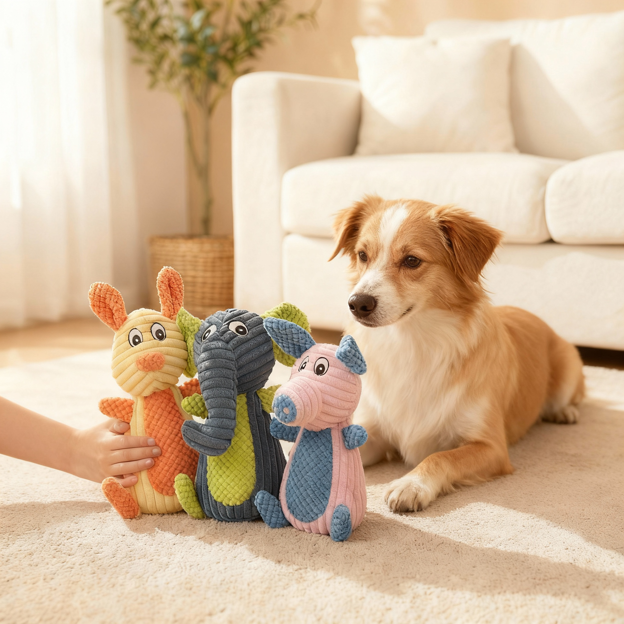 Plush Cartoon Animal Dog Toy – Mixed Characters