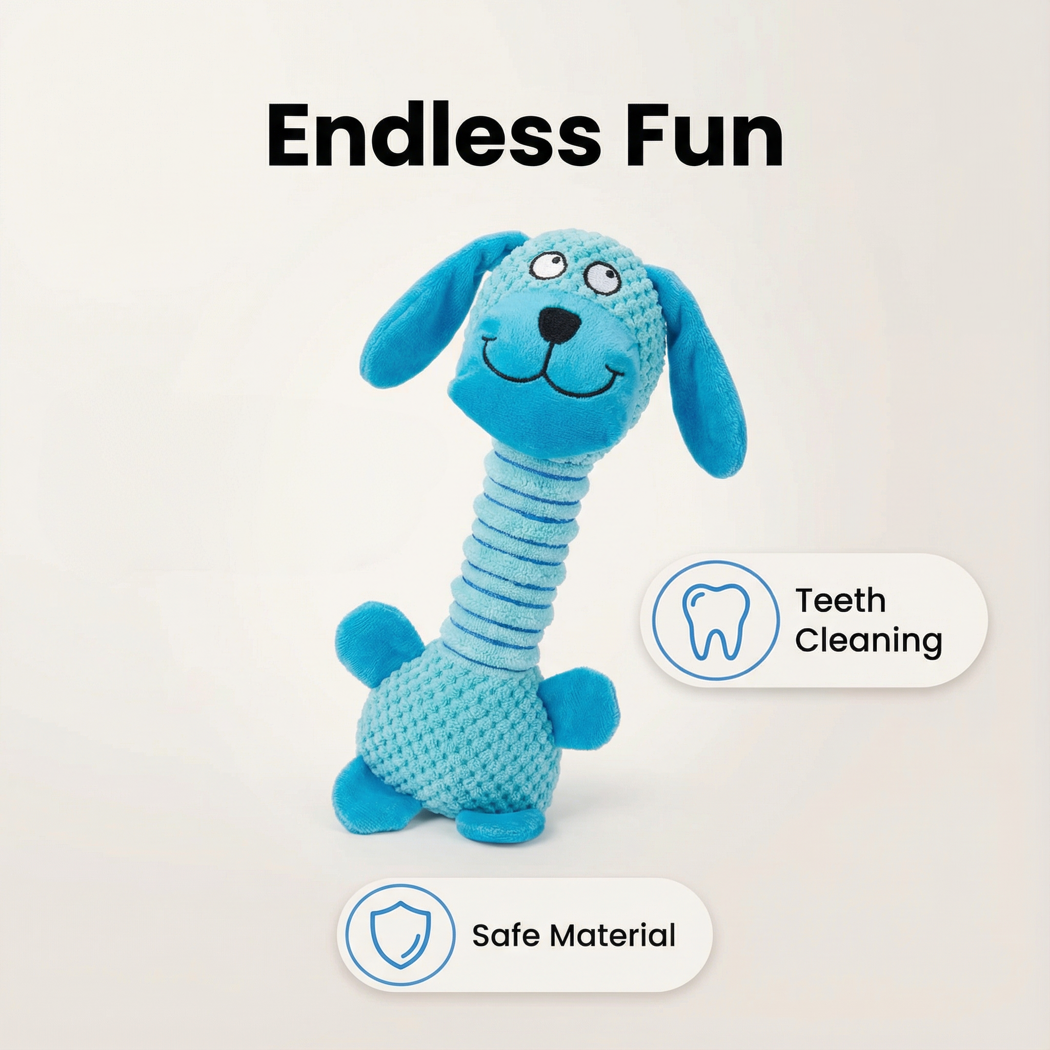 Long Neck Plush Dog Toy with Built-in Squeaker for Chewing and Interactive Play (30 × 10 cm)