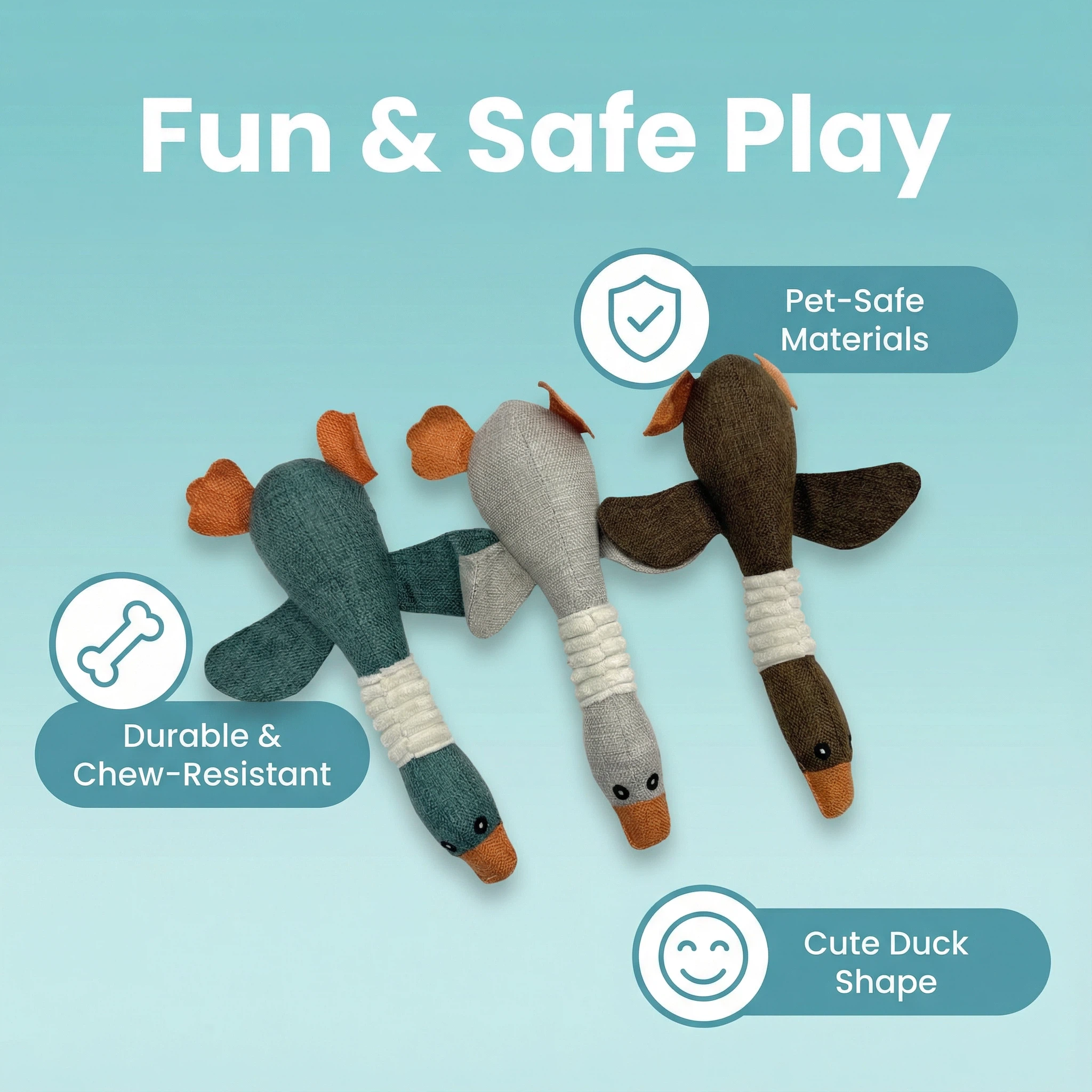 Large Plush Duck Dog Toy for Chewing and Interactive Play (30 × 9 cm)