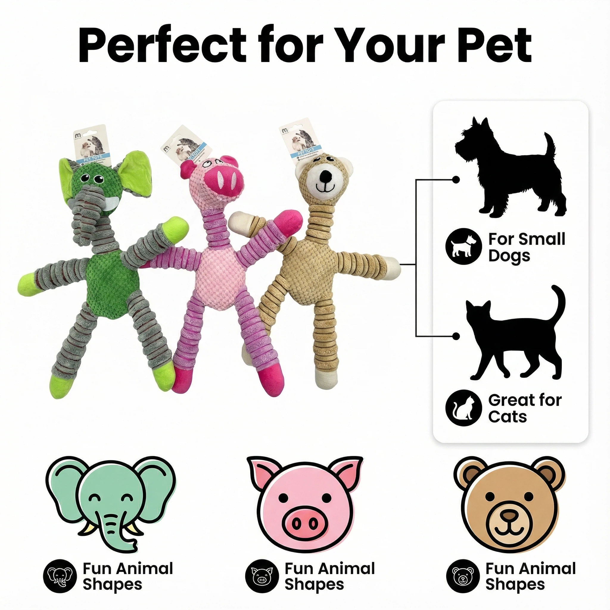 Large Plush Animal Dog Toy for Chewing, Fetching and Interactive Play (40 × 29 cm)
