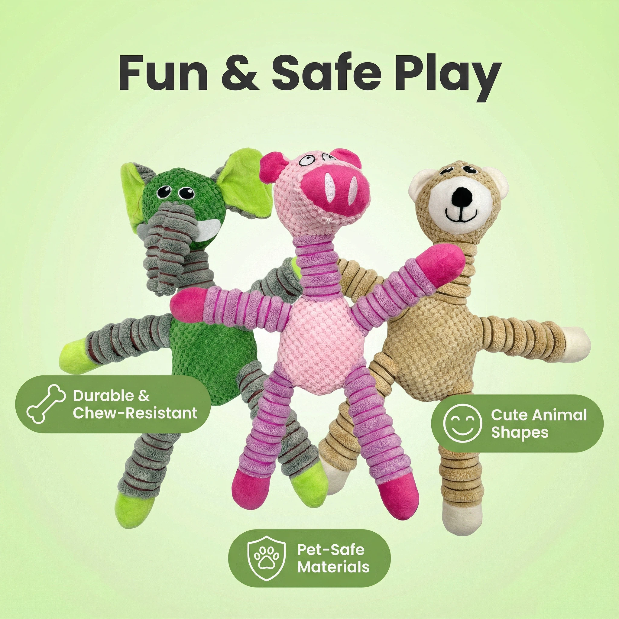 Large Plush Animal Dog Toy for Chewing, Fetching and Interactive Play (40 × 29 cm)