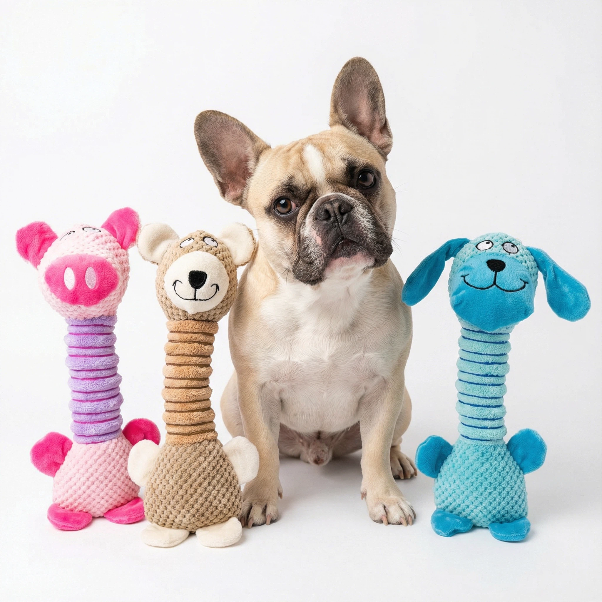 Long Neck Plush Dog Toy with Built-in Squeaker for Chewing and Interactive Play (30 × 10 cm)