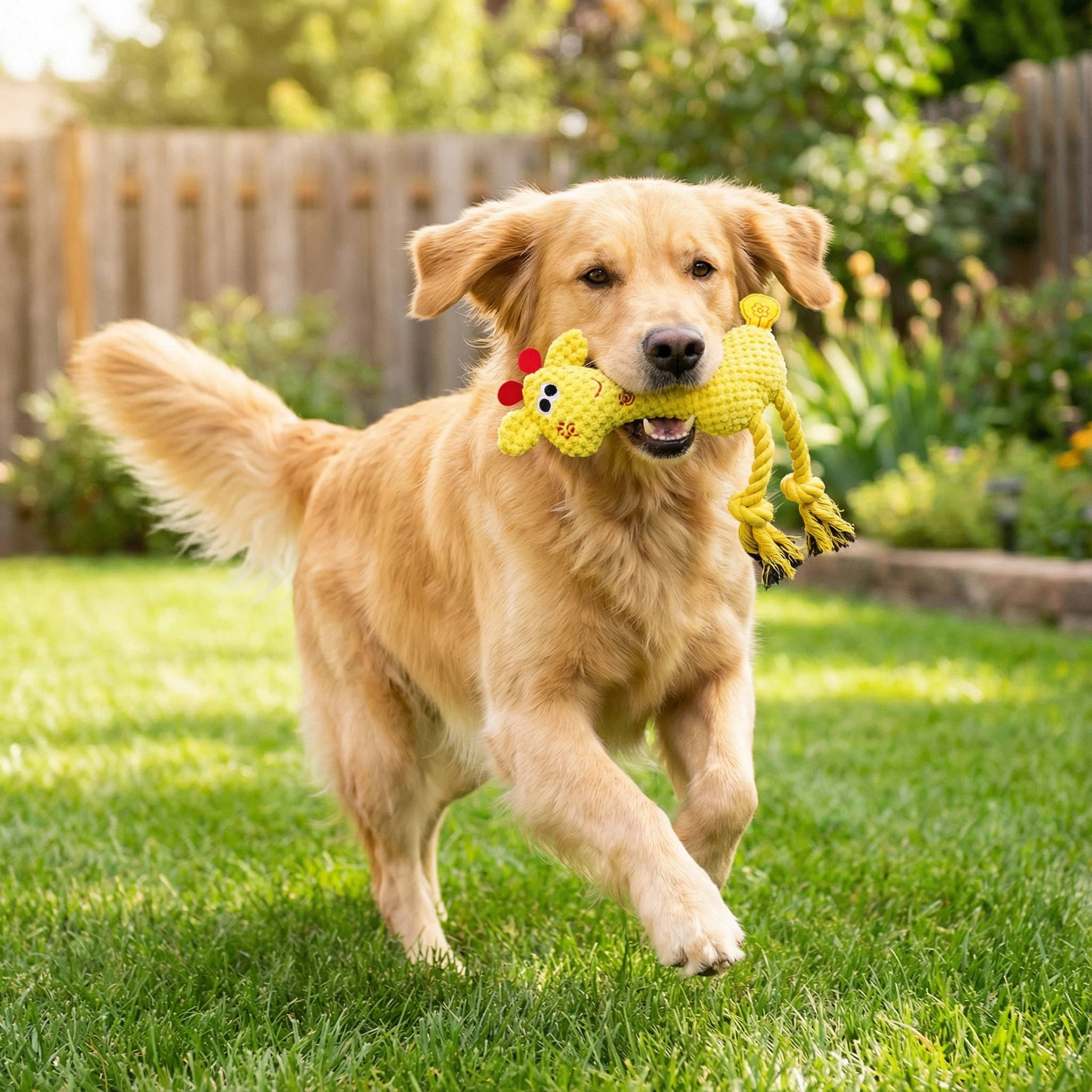Plush Giraffe Dog Toy with Rope Legs for Chewing, Tugging and Interactive Play (26 × 10 cm)