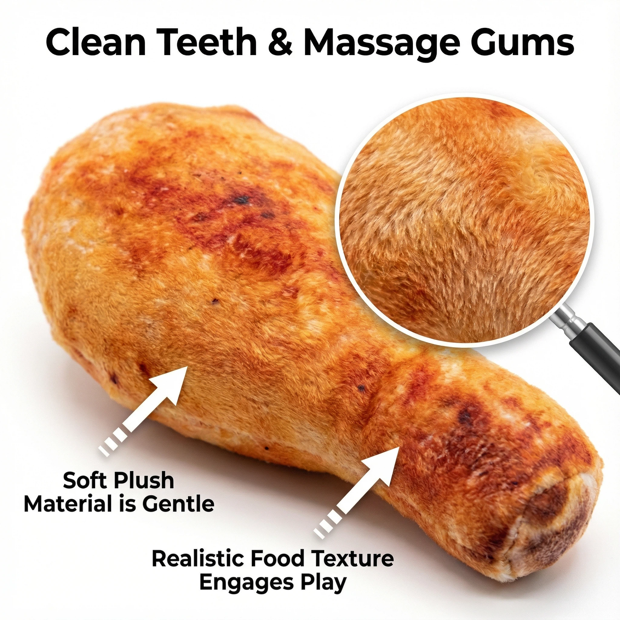 Plush Food-Shaped Dog Toy Set for Chewing and Interactive Play – Croissant, Bread, Fried Egg and Shrimp (Approx. 15 cm)