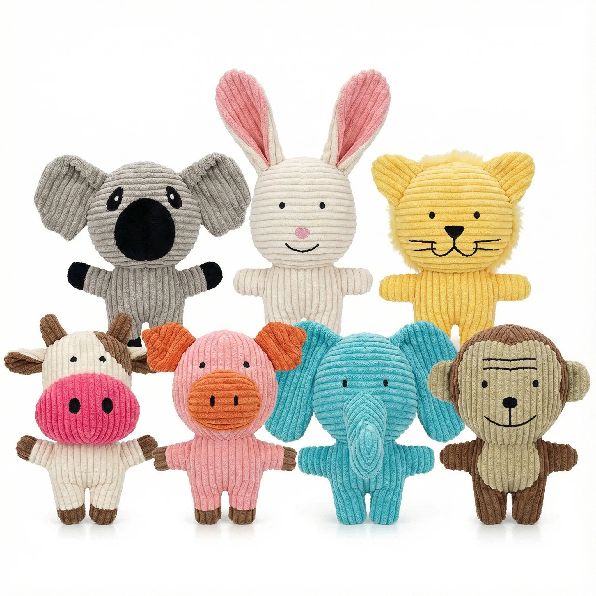 Mini Plush Animal Dog Toy Set for Chewing and Interactive Play – Assorted Small Animals (Approx. 4.5 in / 11.5 cm)