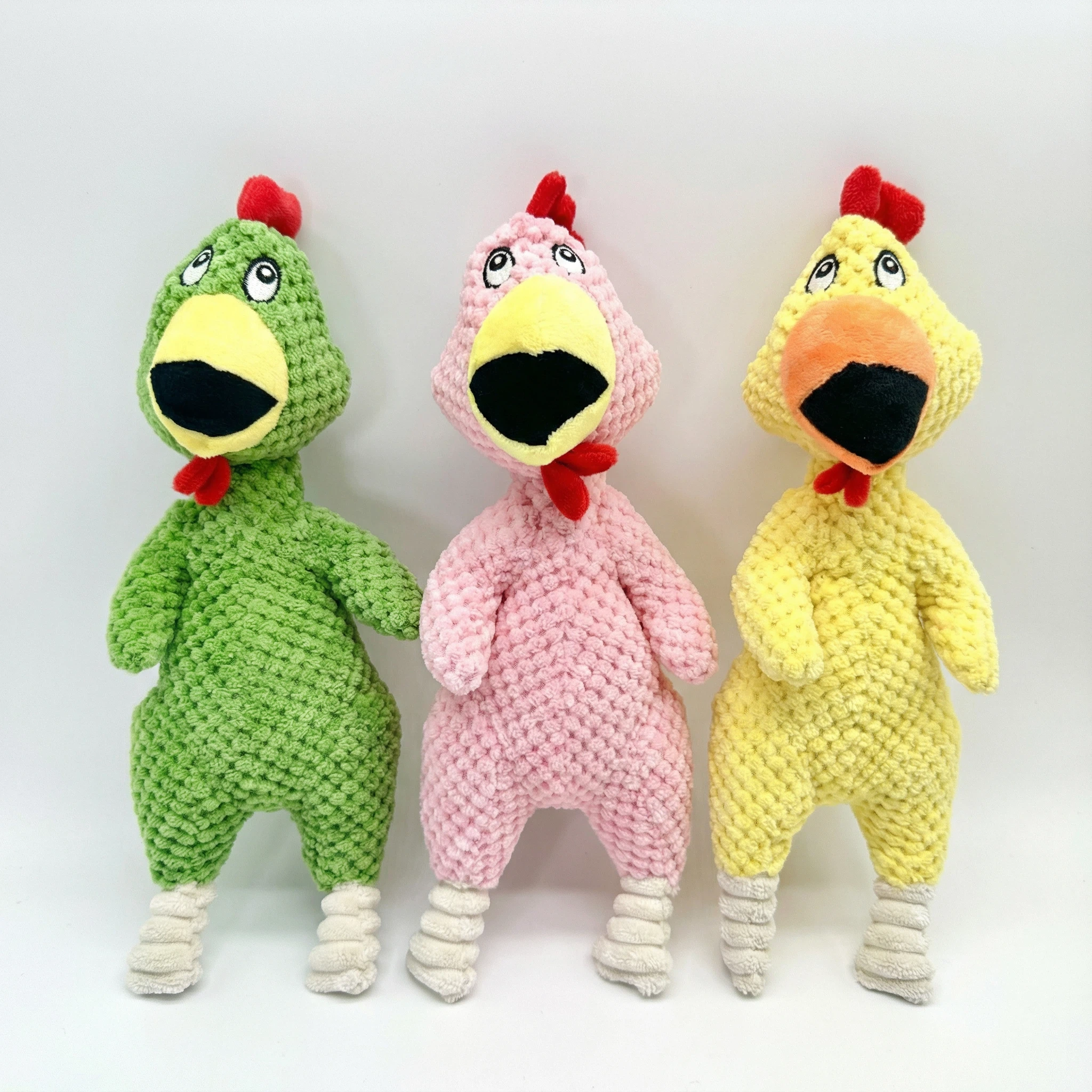 Large Plush Chicken Dog Toy with Textured Fabric for Chewing and Interactive Play (Approx. 30 cm)
