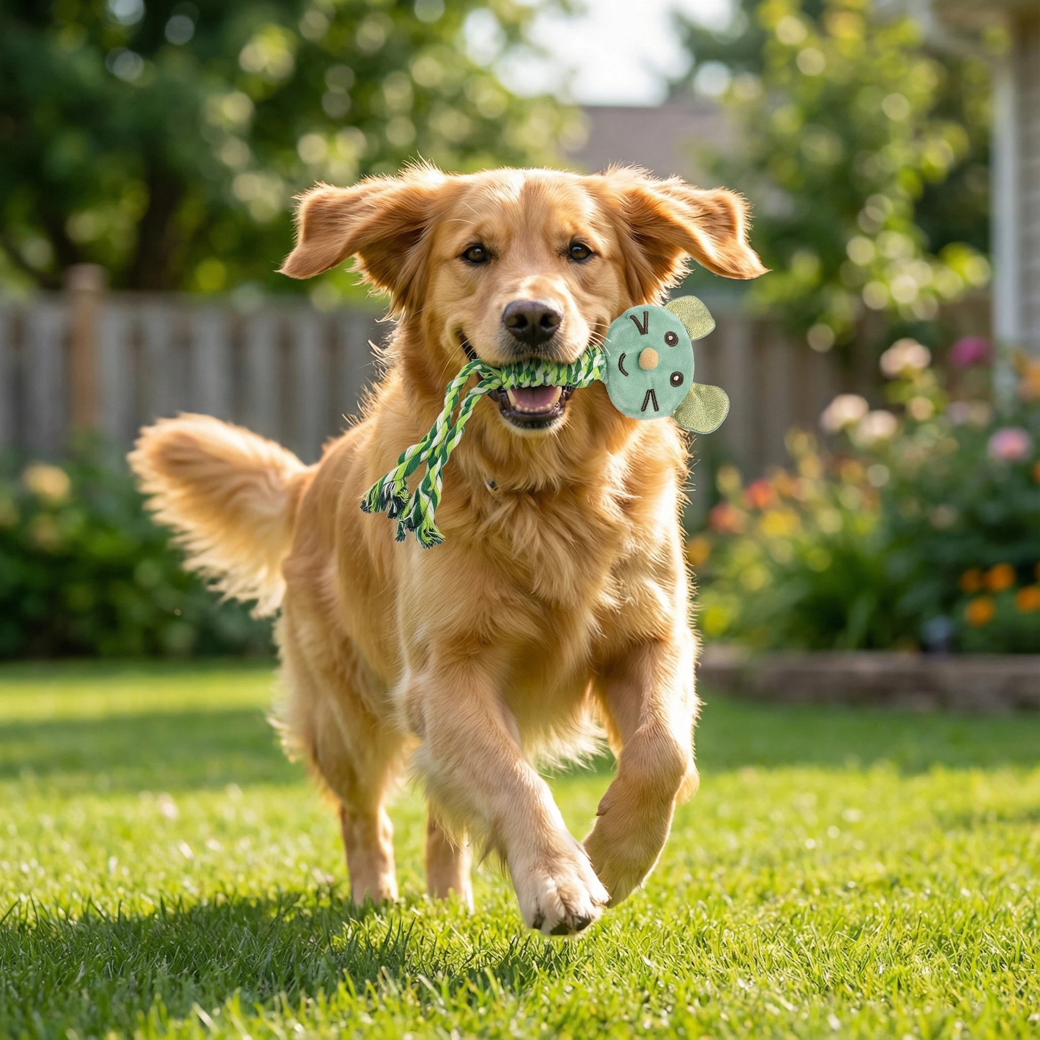 Plush Mouse Dog Toy with Braided Rope Tail for Chewing, Tugging and Interactive Play (Approx. 25 cm)