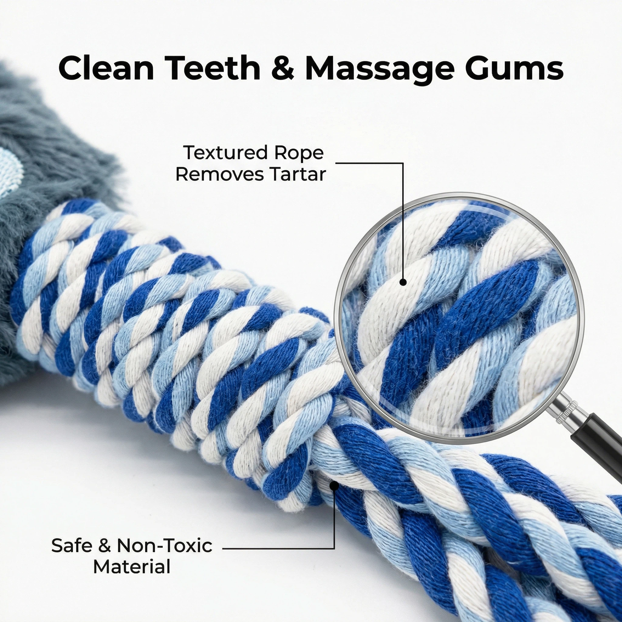 Plush Paw-Shaped Dog Toy with Braided Rope for Chewing, Tugging and Interactive Play (Approx. 25 cm)