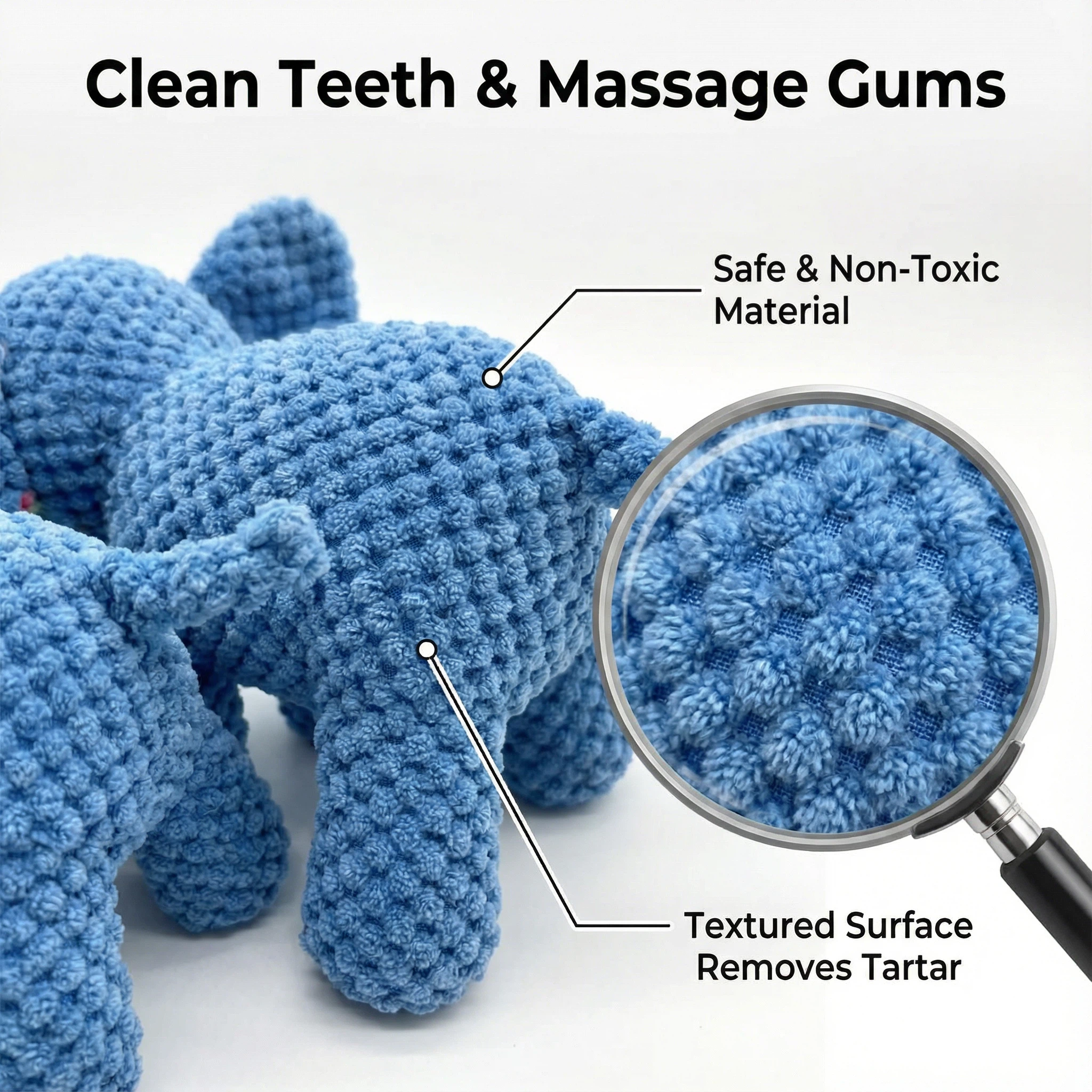 Plush Elephant Dog Toy with Soft Textured Fabric for Chewing, Cuddling and Interactive Play (Approx. 26 cm)