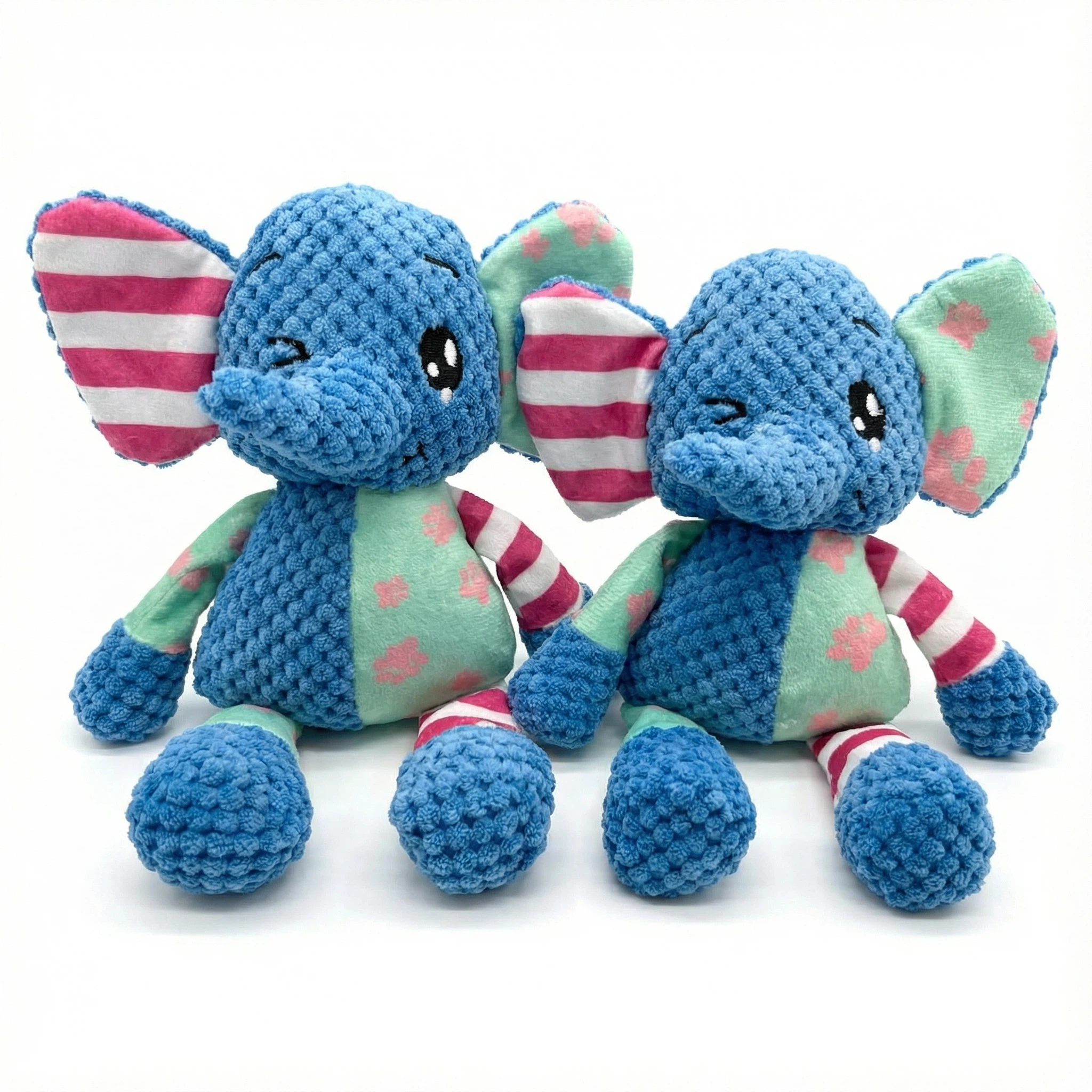 Plush Elephant Dog Toy with Soft Textured Fabric for Chewing, Cuddling and Interactive Play (Approx. 26 cm)