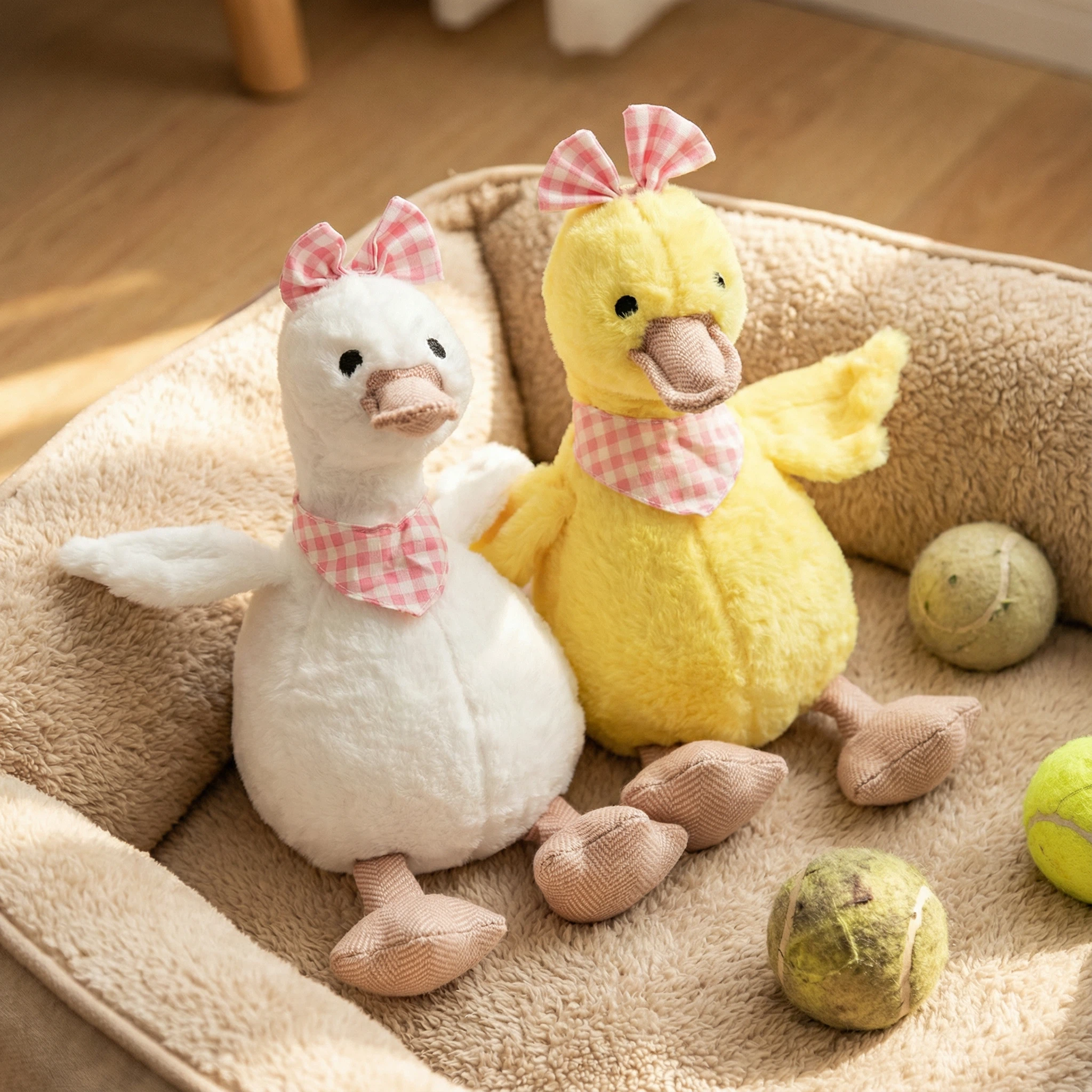 Plush Duck Dog Toy with Soft Fabric Body for Chewing, Cuddling and Interactive Play (Approx. 30 cm)