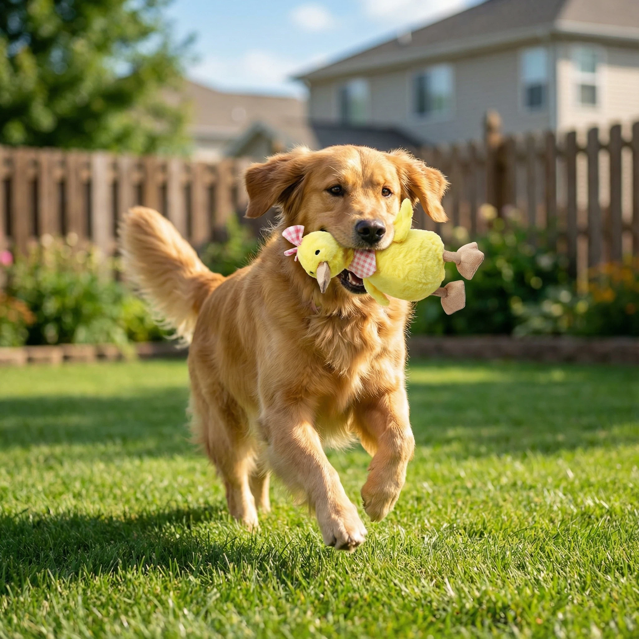 Plush Duck Dog Toy with Soft Fabric Body for Chewing, Cuddling and Interactive Play (Approx. 30 cm)