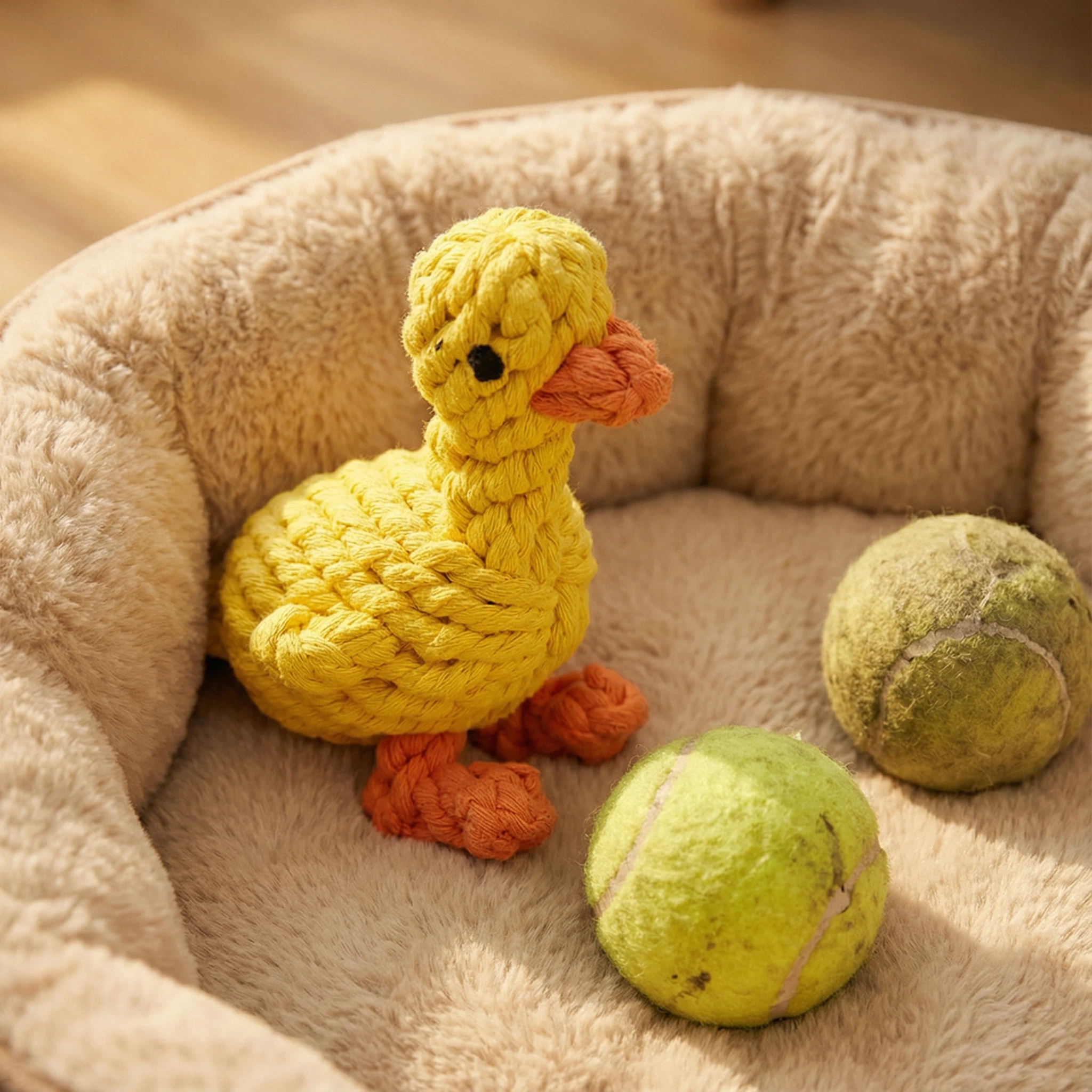 Rope Duck Dog Toy with Knotted Cotton Texture for Chewing and Interactive Play (Approx. 12–14 cm, 92 g)