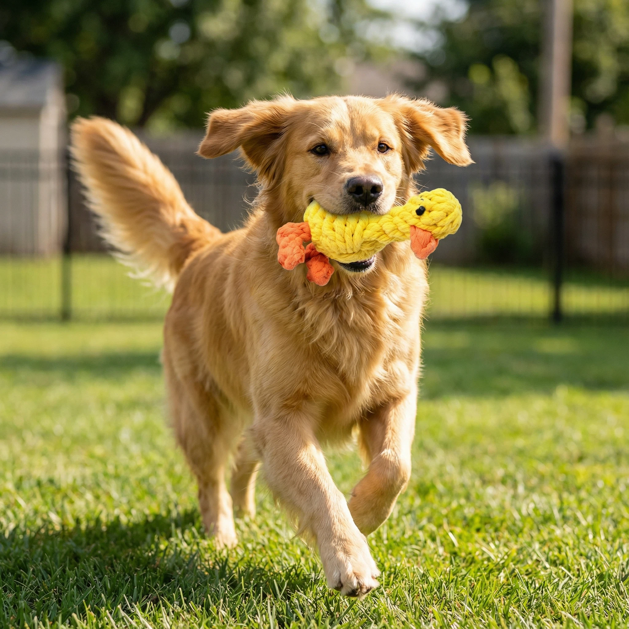 Rope Duck Dog Toy with Knotted Cotton Texture for Chewing and Interactive Play (Approx. 12–14 cm, 92 g)