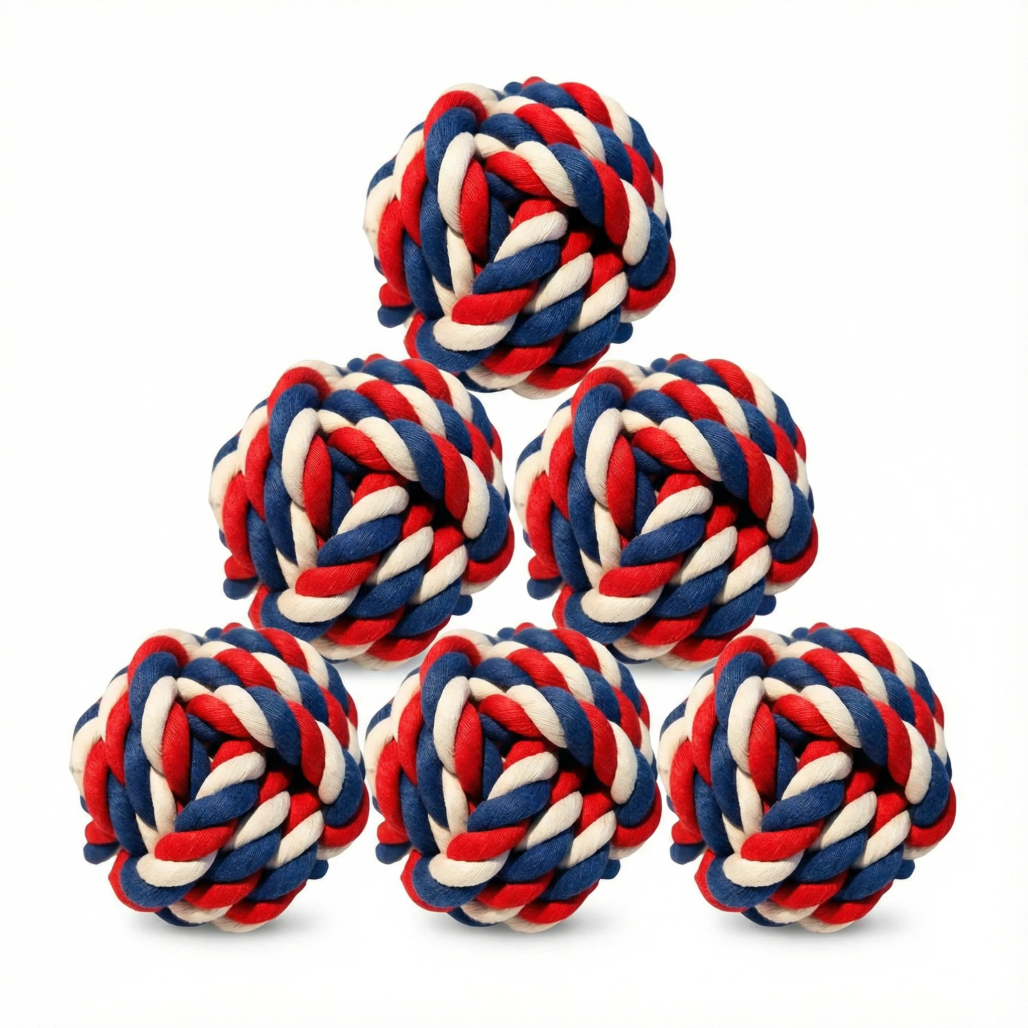 Durable Cotton Rope Ball Dog Toy – Chew & Fetch Toy for Small, Medium and Large Dogs (5.5cm / 6.5cm / 8cm)