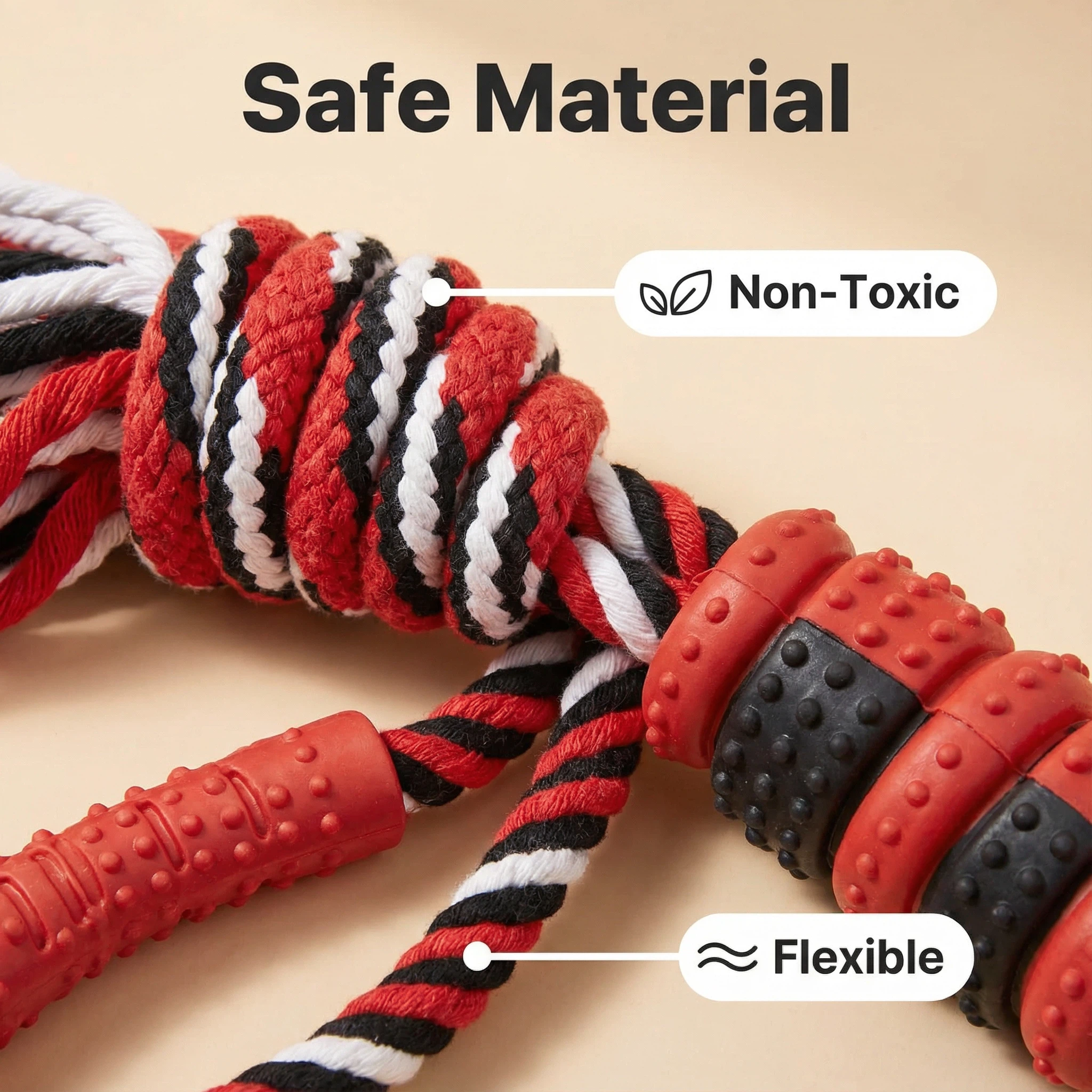 Durable Cotton Rope Dog Toy with Frayed Ends – Interactive Tug & Chew Toy for Dogs, 38 cm