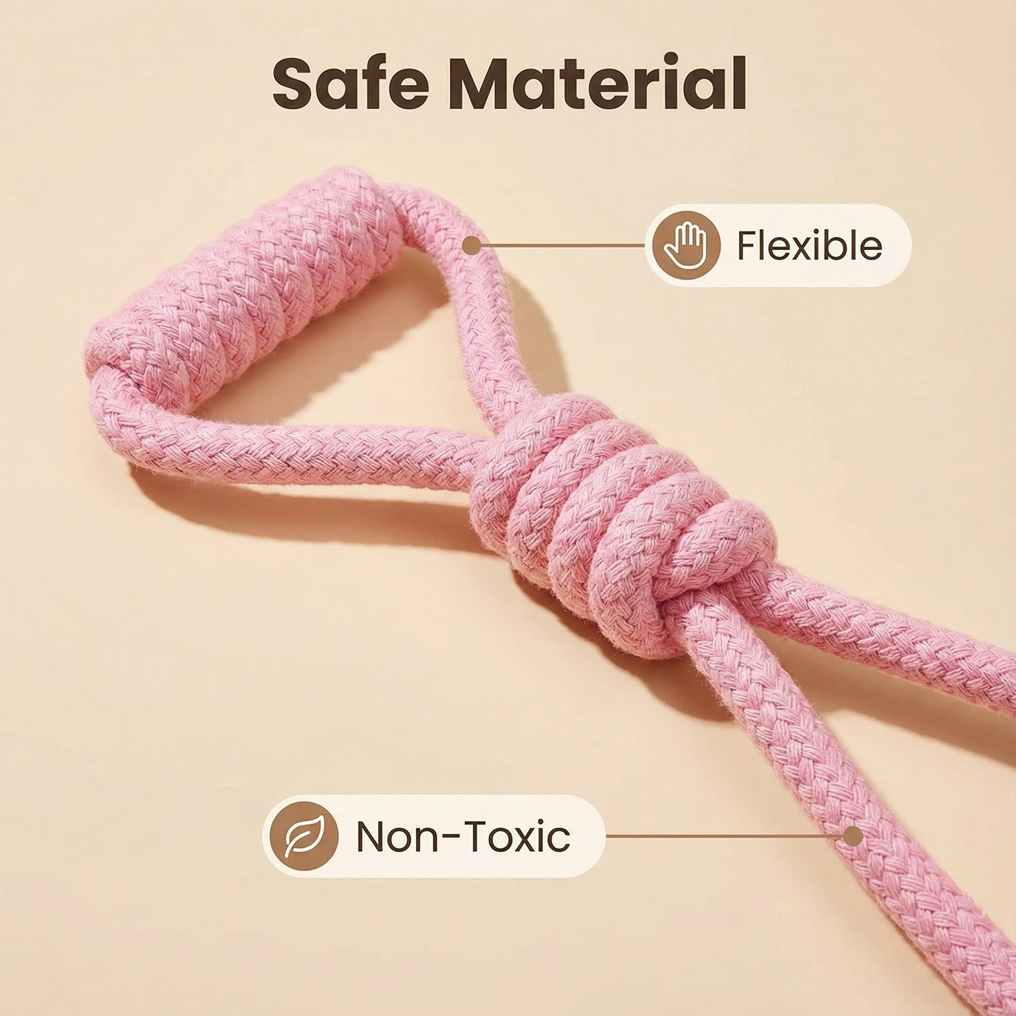 Durable Cotton Rope Dog Toy with Double Knots – Tug & Chew Toy for Small, Medium and Large Dogs (30–40 cm Options)