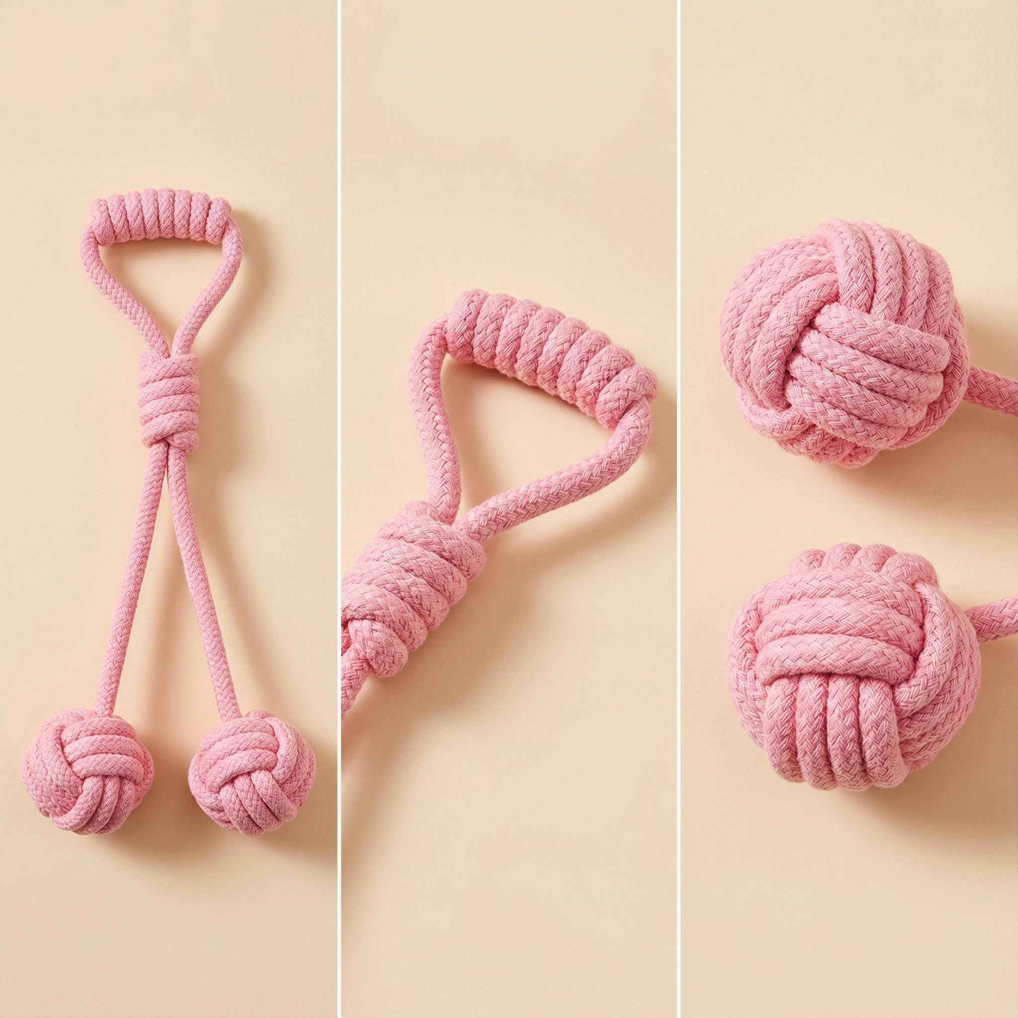 Durable Cotton Rope Dog Toy with Double Knots – Tug & Chew Toy for Small, Medium and Large Dogs (30–40 cm Options)