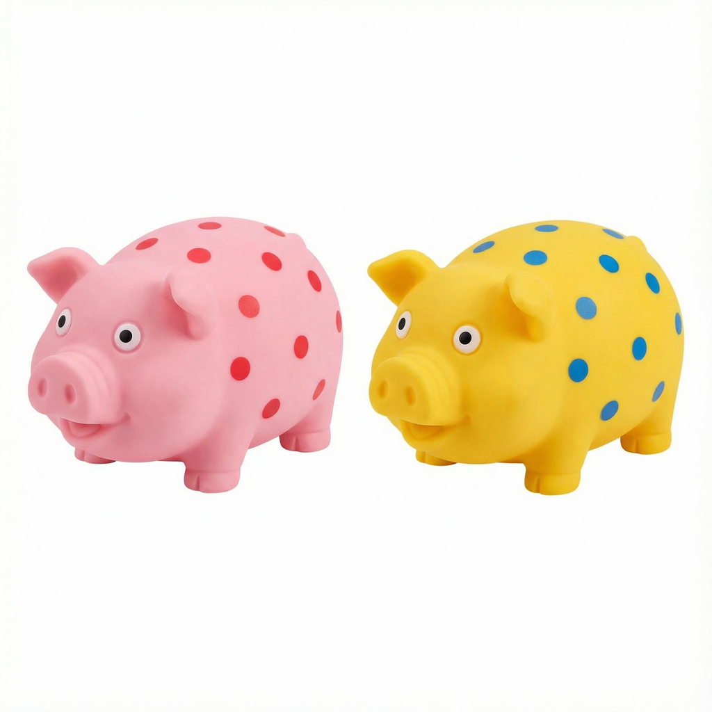 Piszcząca zabawka dla zwierząt w kształcie świnki – trwała zabawka do gryzienia (21 × 6,5 cm)