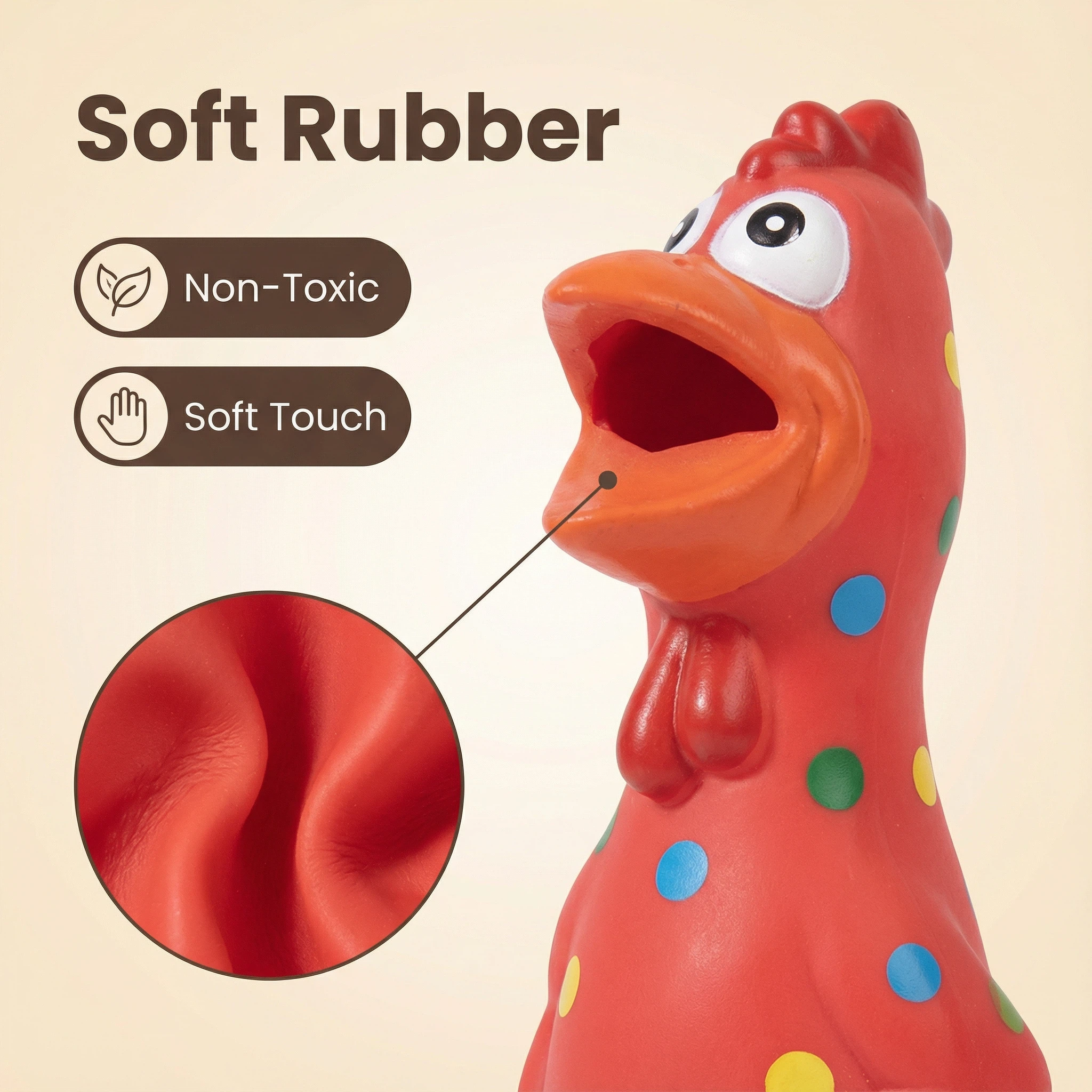 Duck-Shaped Rubber Squeaky Pet Toy – Durable Chew Toy (23 × 8.5 cm)