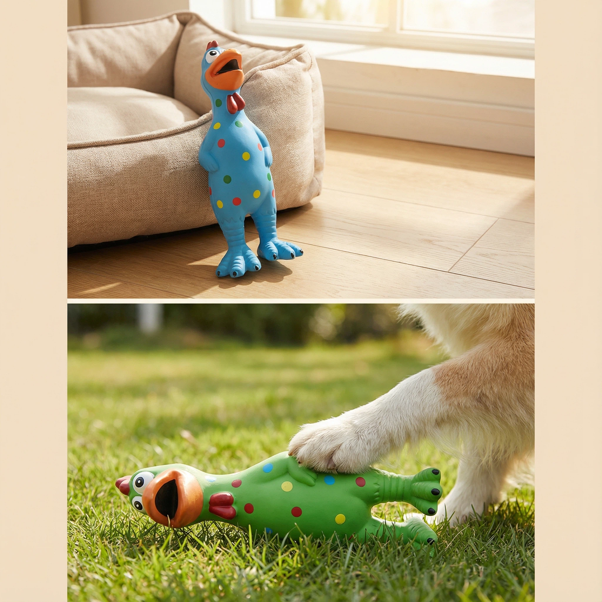 Duck-Shaped Rubber Squeaky Pet Toy – Durable Chew Toy (23 × 8.5 cm)