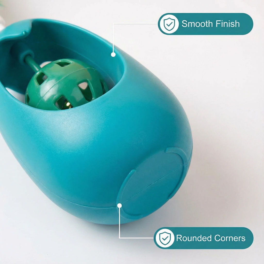 Interactive Cat Bell Tumbler Toy with Feather (7 × 11 cm)