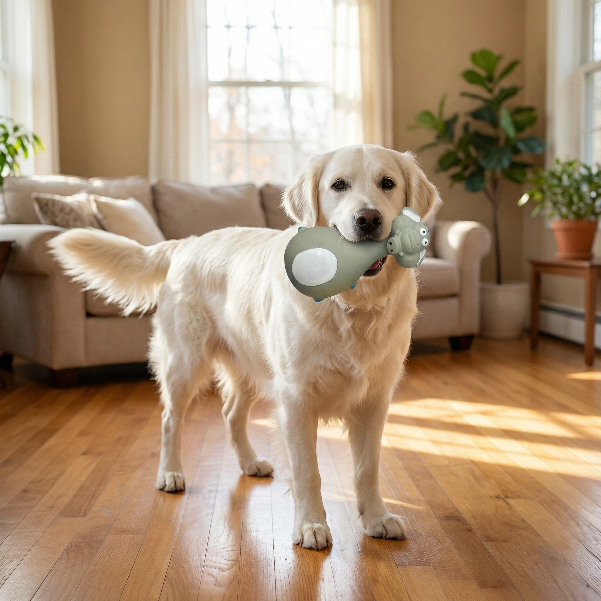 Elephant-Shaped Rubber Squeaky Pet Toy – Durable Chew Toy (13 × 7 cm)