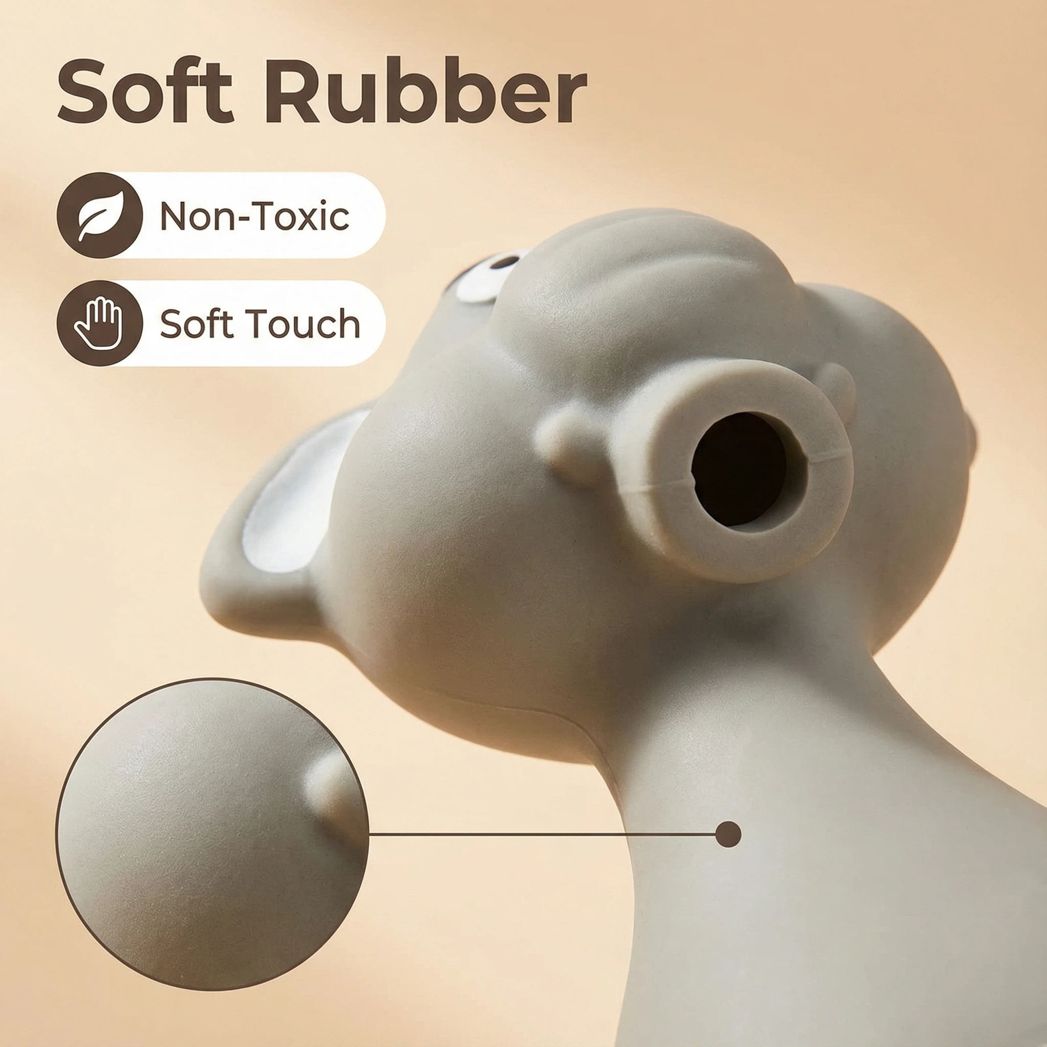 Elephant-Shaped Rubber Squeaky Pet Toy – Durable Chew Toy (13 × 7 cm)