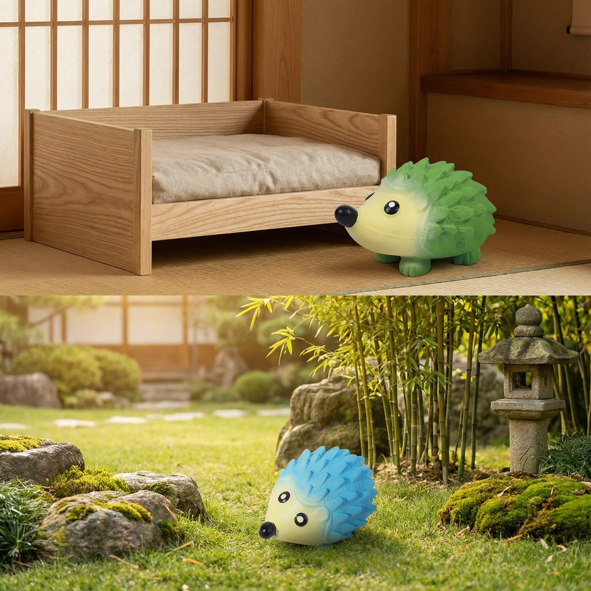 Hedgehog-Shaped Rubber Squeaky Pet Toy – Durable Chew Toy (13.5 × 7.5 cm)