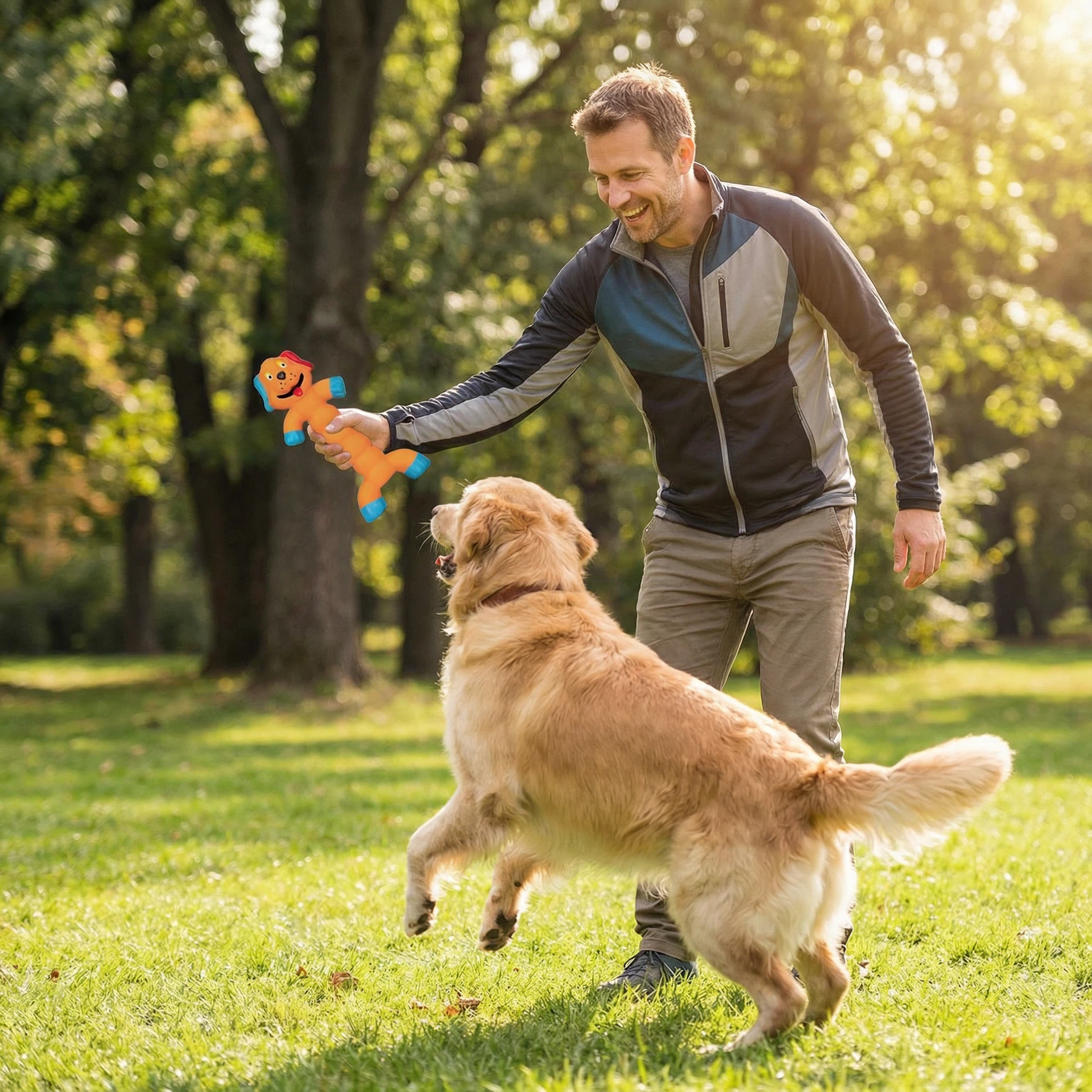Long Dog-Shaped Rubber Squeaky Pet Toy – Durable Chew Toy (20 × 9 cm)