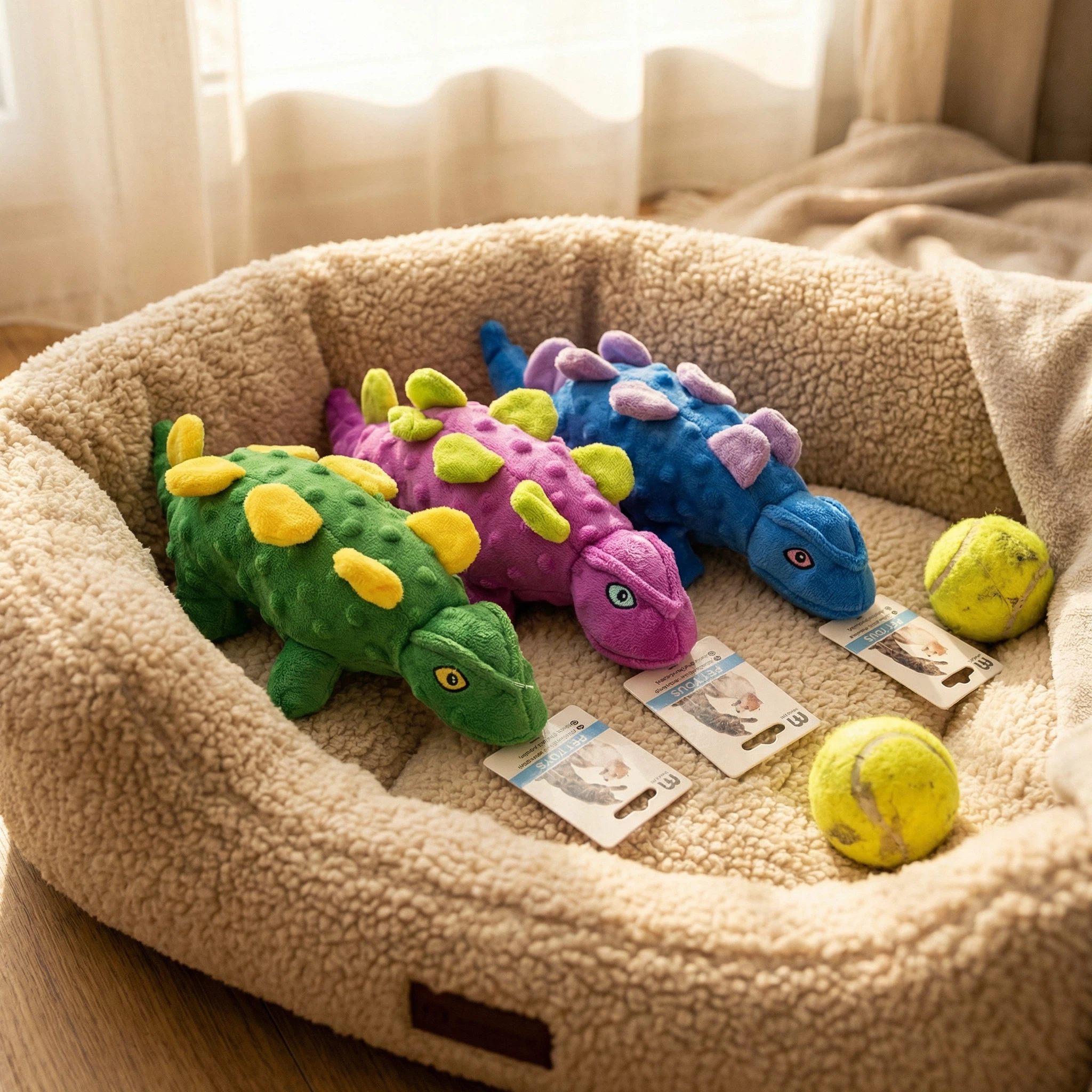 Plush Crocodile Dog Toy with Raised Texture for Chewing, Squeaking and Interactive Play (Approx. 30 cm)