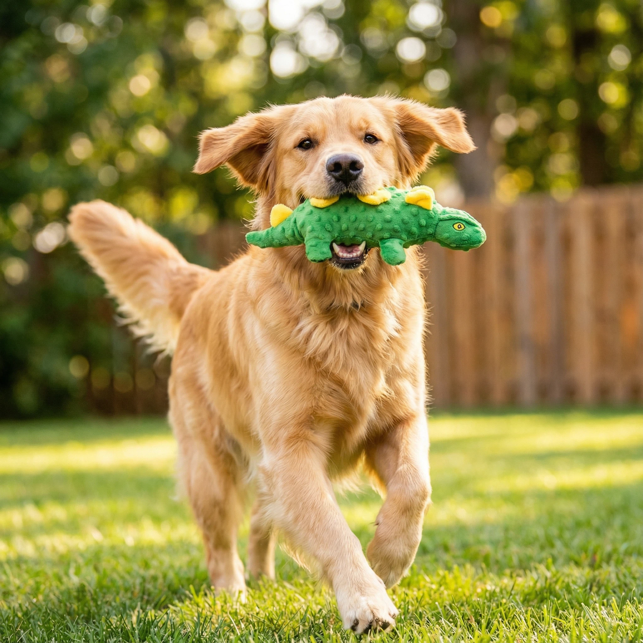 Plush Crocodile Dog Toy with Raised Texture for Chewing, Squeaking and Interactive Play (Approx. 30 cm)