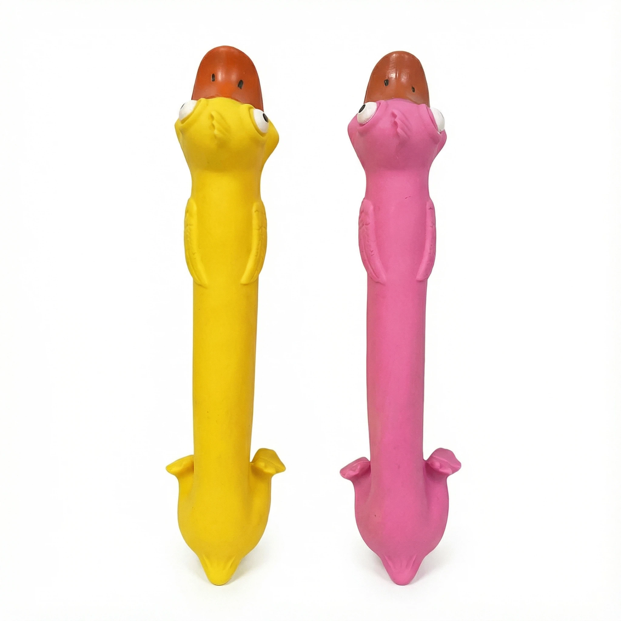 Long Duck-Shaped Rubber Squeaky Pet Toy – Durable Chew Toy (26 × 5 cm)