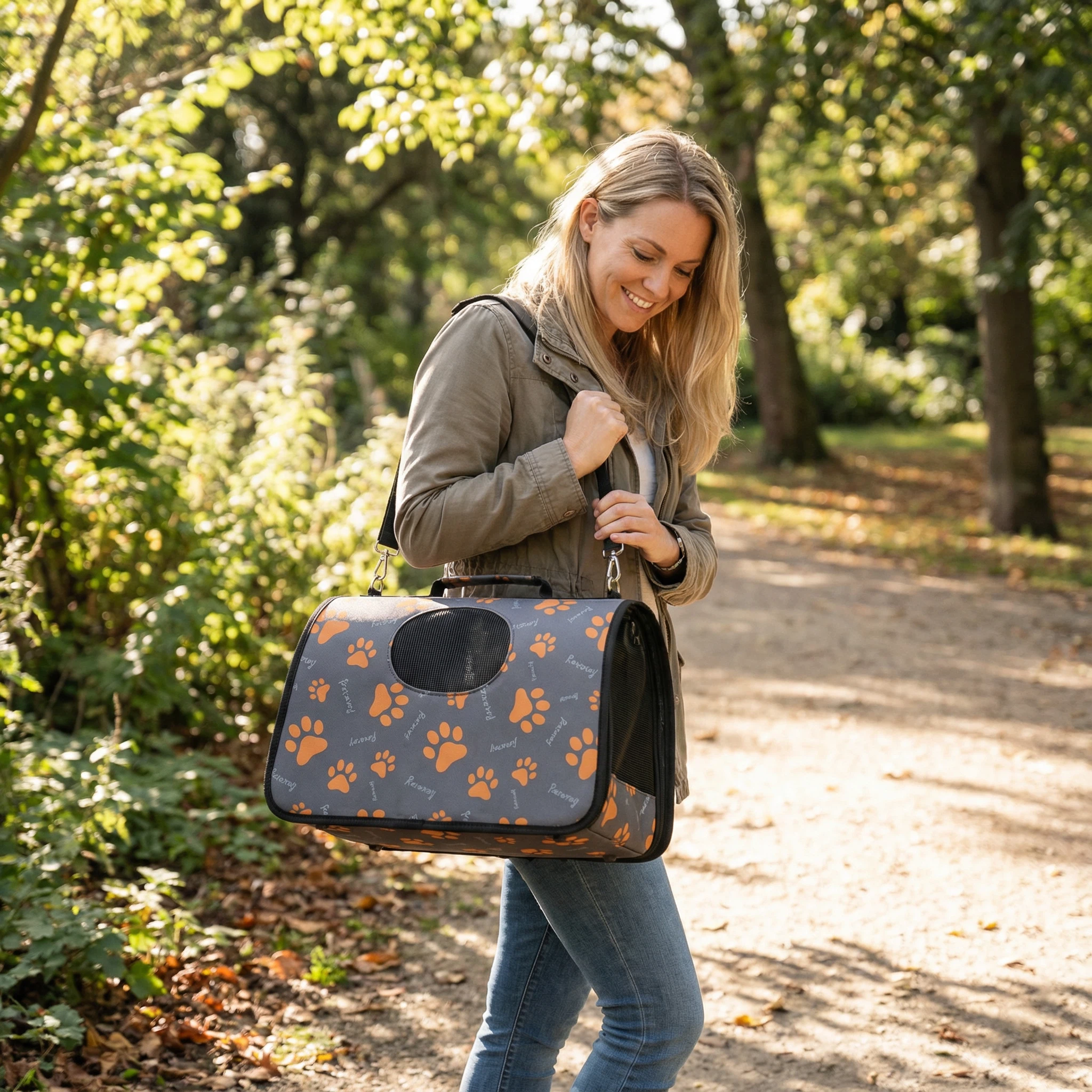 PU宠物手提包 – 便携式犬猫运输包