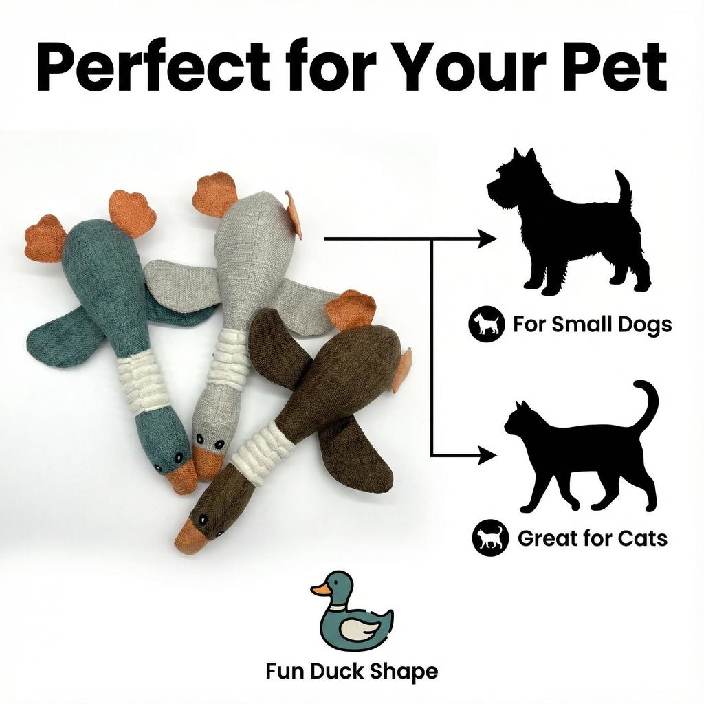 Large Plush Duck Dog Toy for Chewing and Interactive Play (30 × 9 cm)