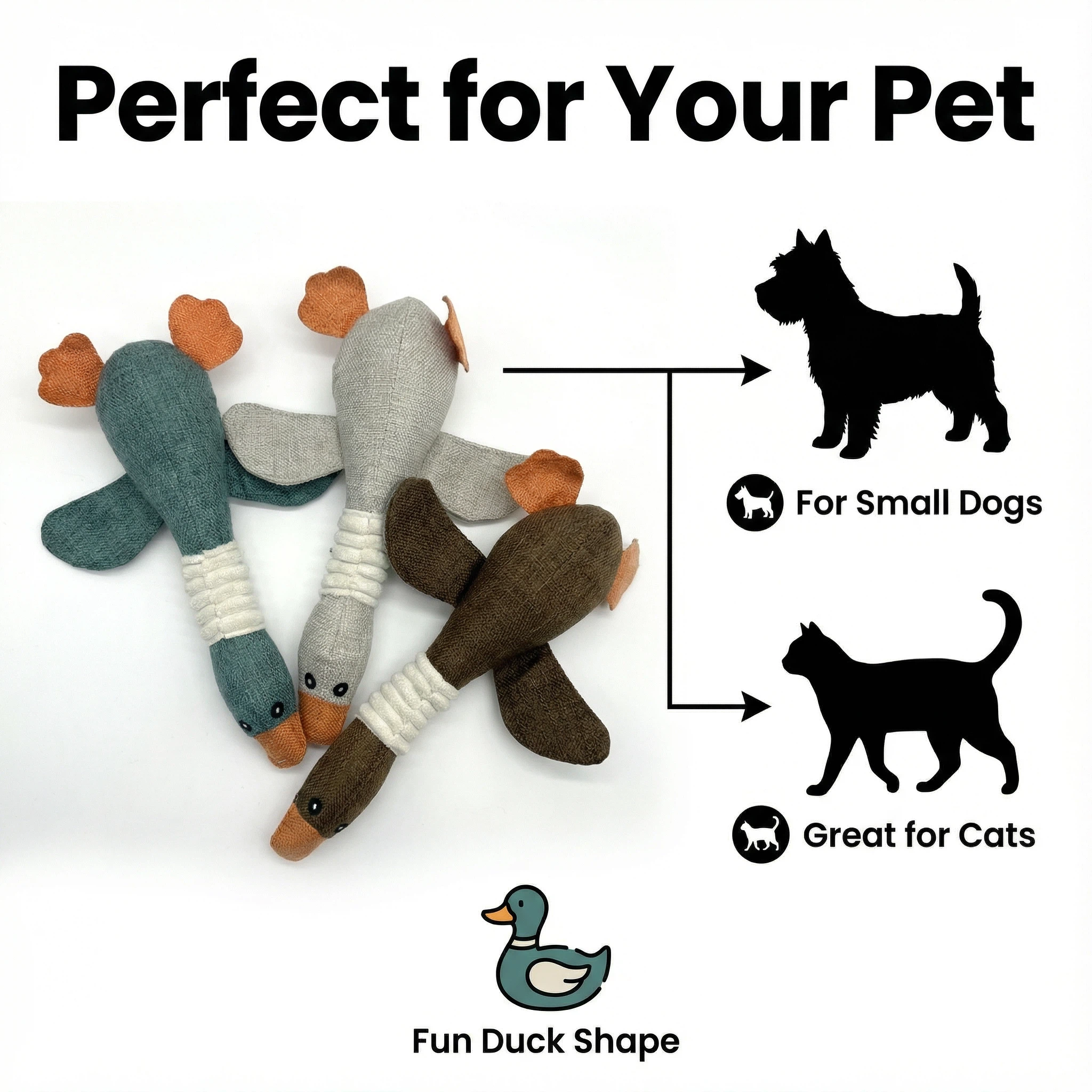 Large Plush Duck Dog Toy for Chewing and Interactive Play (30 × 9 cm)