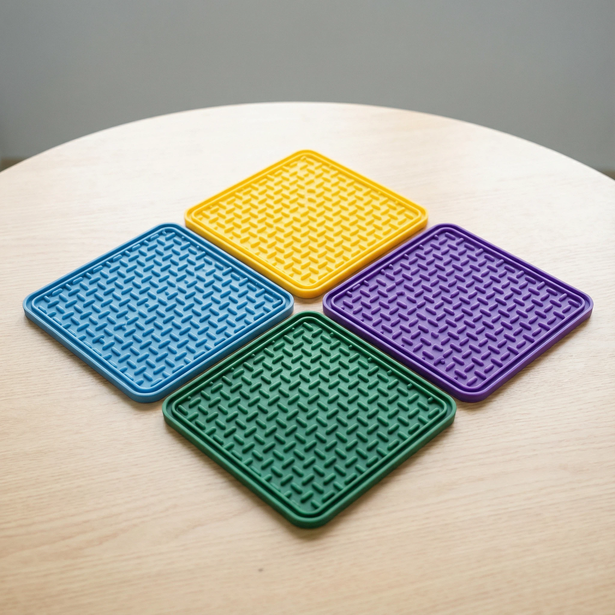 Square Anti-Slip Pet Feeding Mat for Bowls – 20 × 20 cm